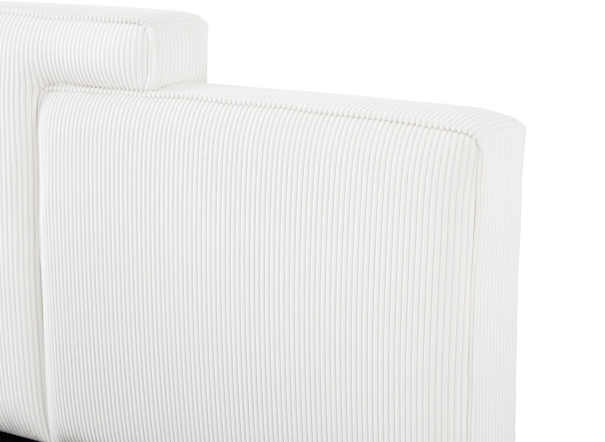 Lit coffre en velours côtelé écru 180x200 cm ZELIA