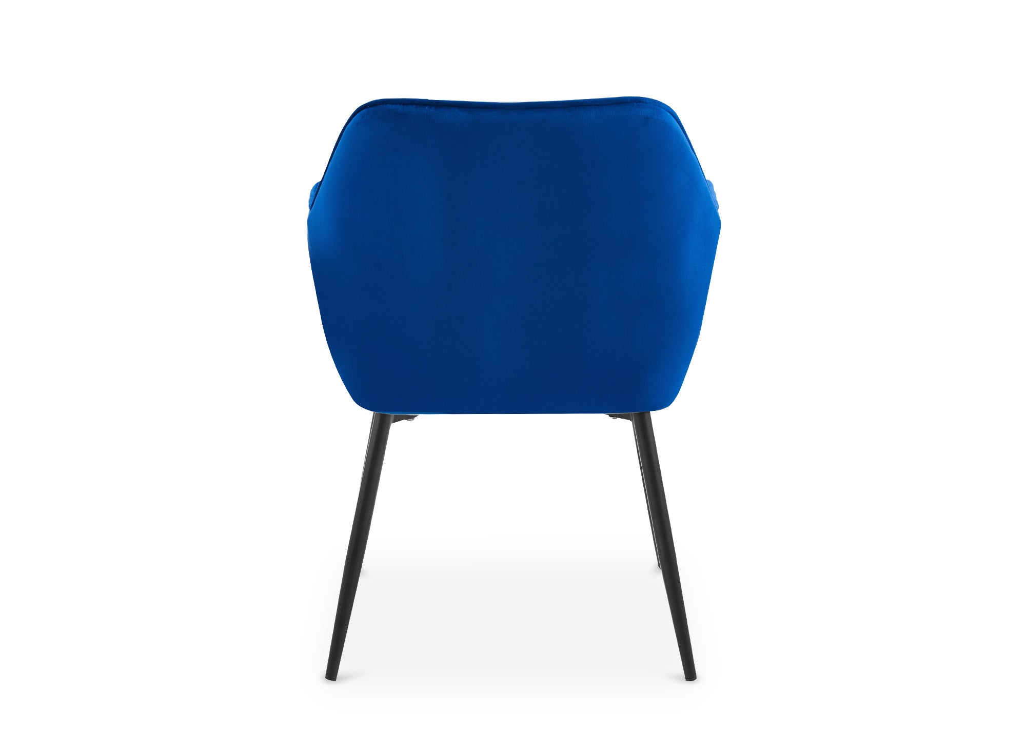 Lot de 2 chaises avec accoudoirs en velours bleu pieds noirs EDWIGE