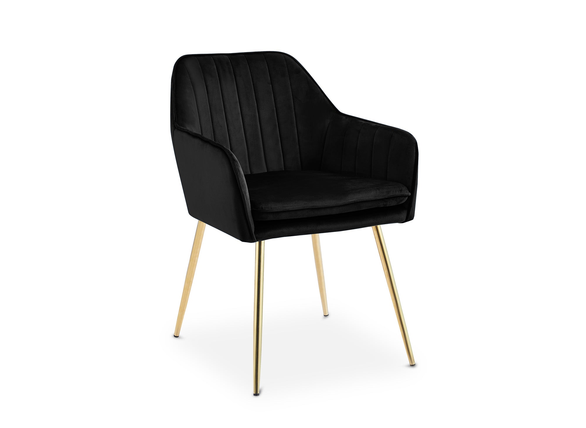Lot de 2 chaises avec accoudoirs en velours noir EDWIGE