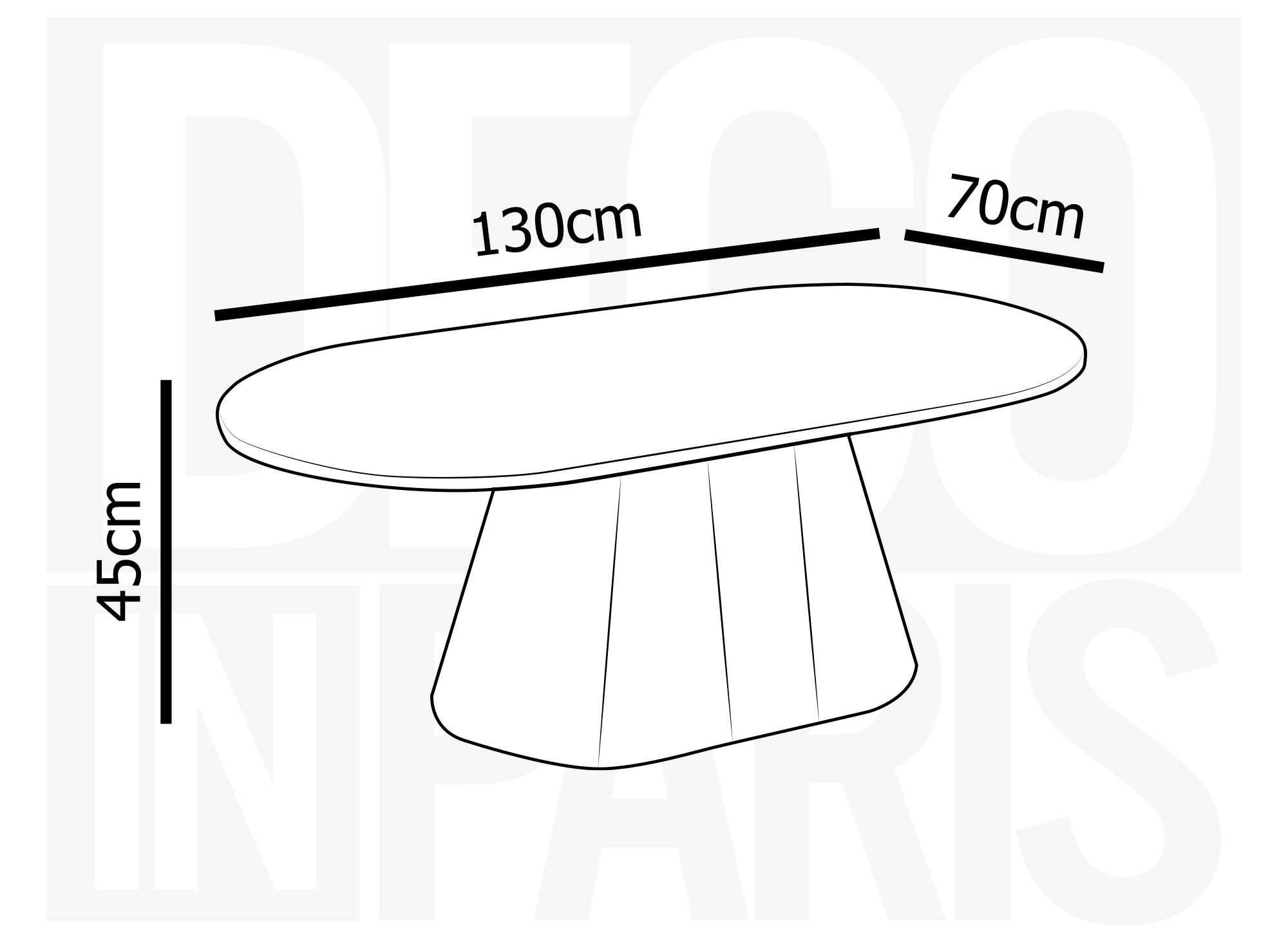 Table basse ovale en marbre composite beige TIANA