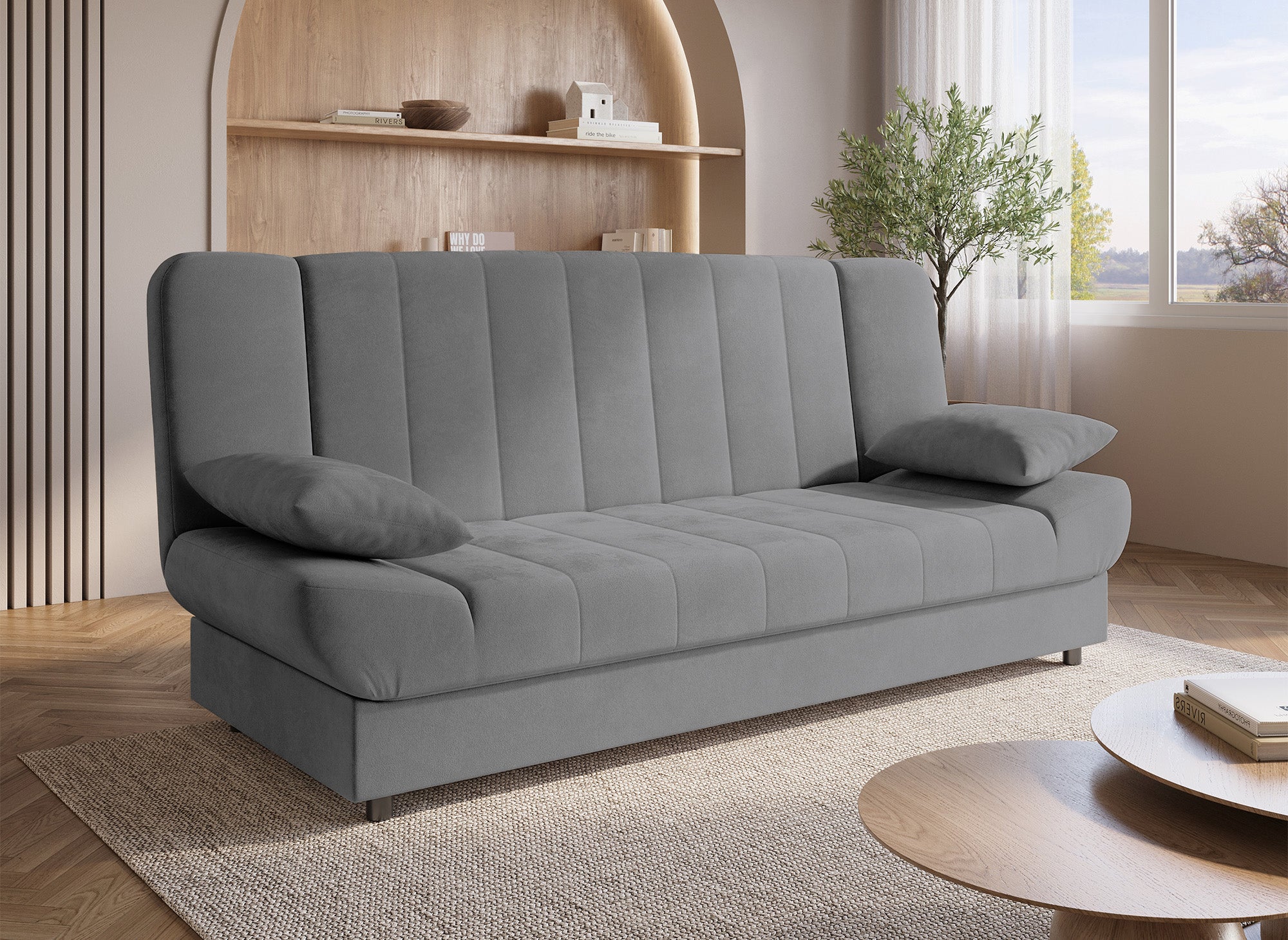 Canapé clic-clac convertible gris KOTI