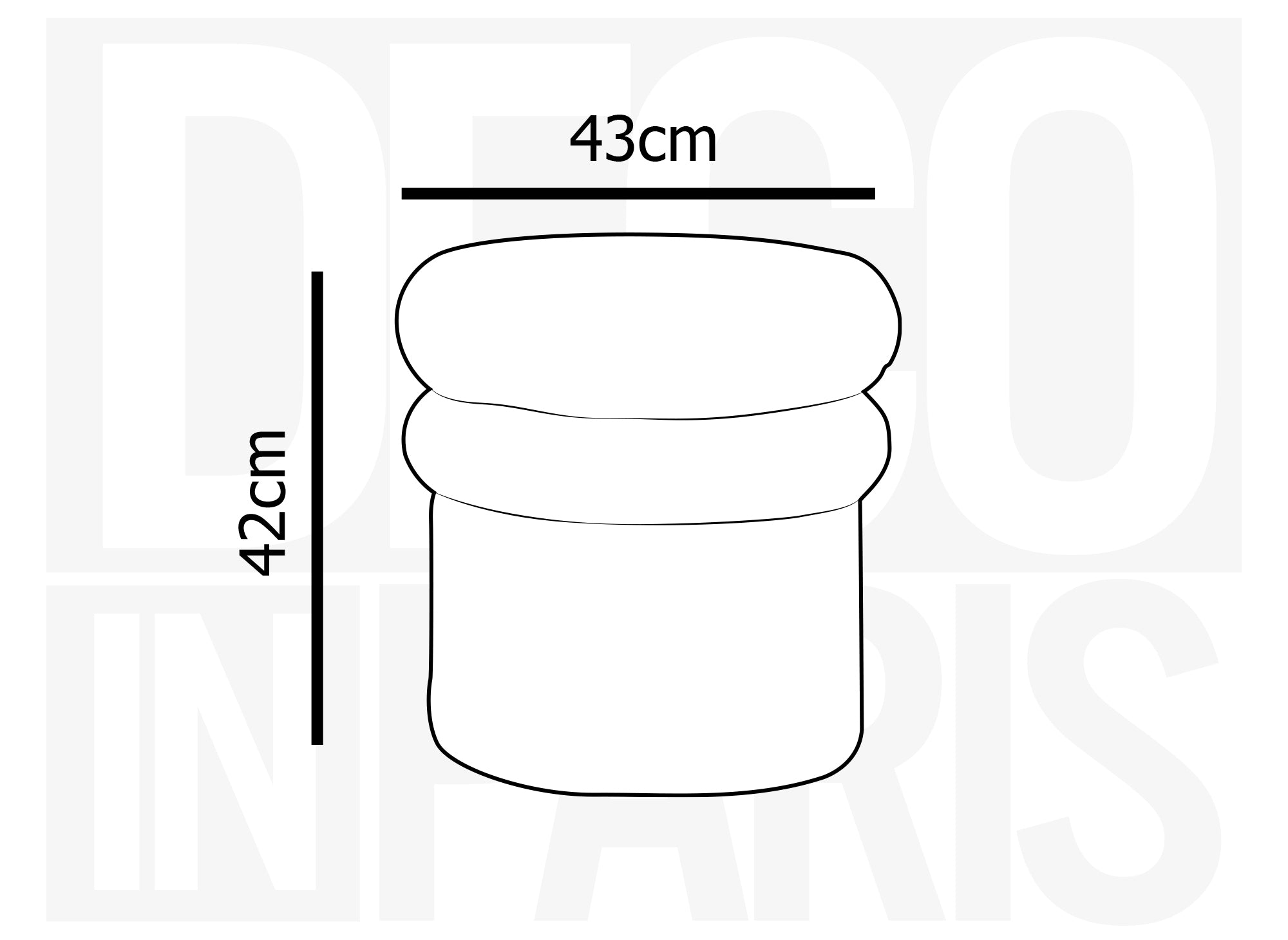 Pouf petto SHERA in tessuto spugna grigio