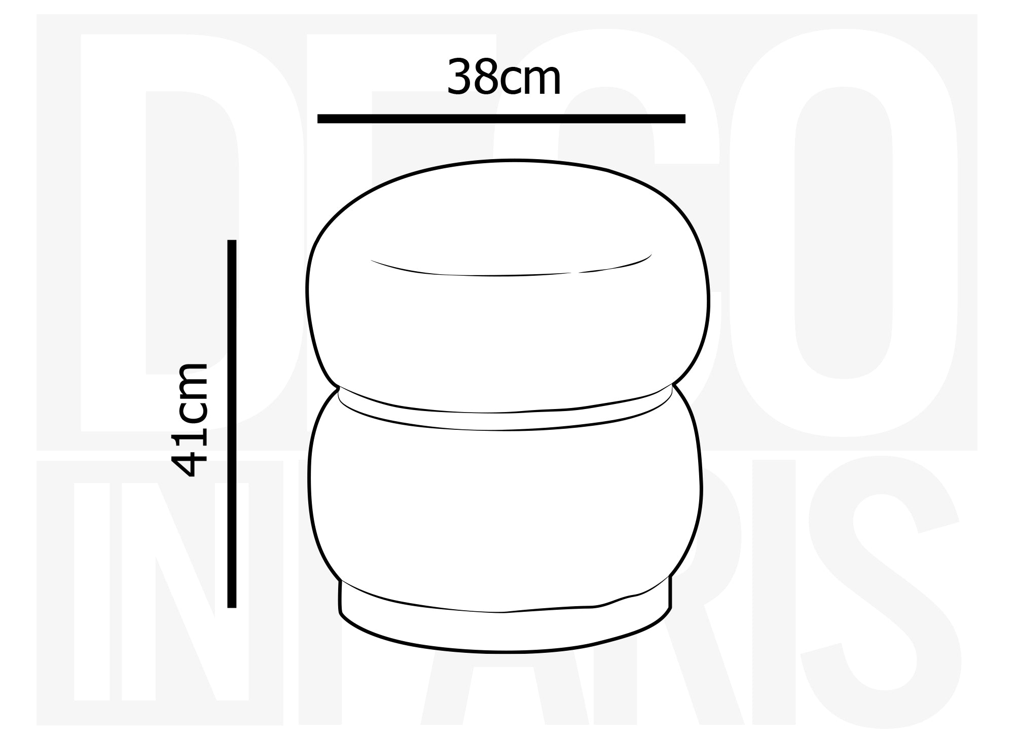 Pouf design en tissu effet peau de mouton écru et bois SNOW