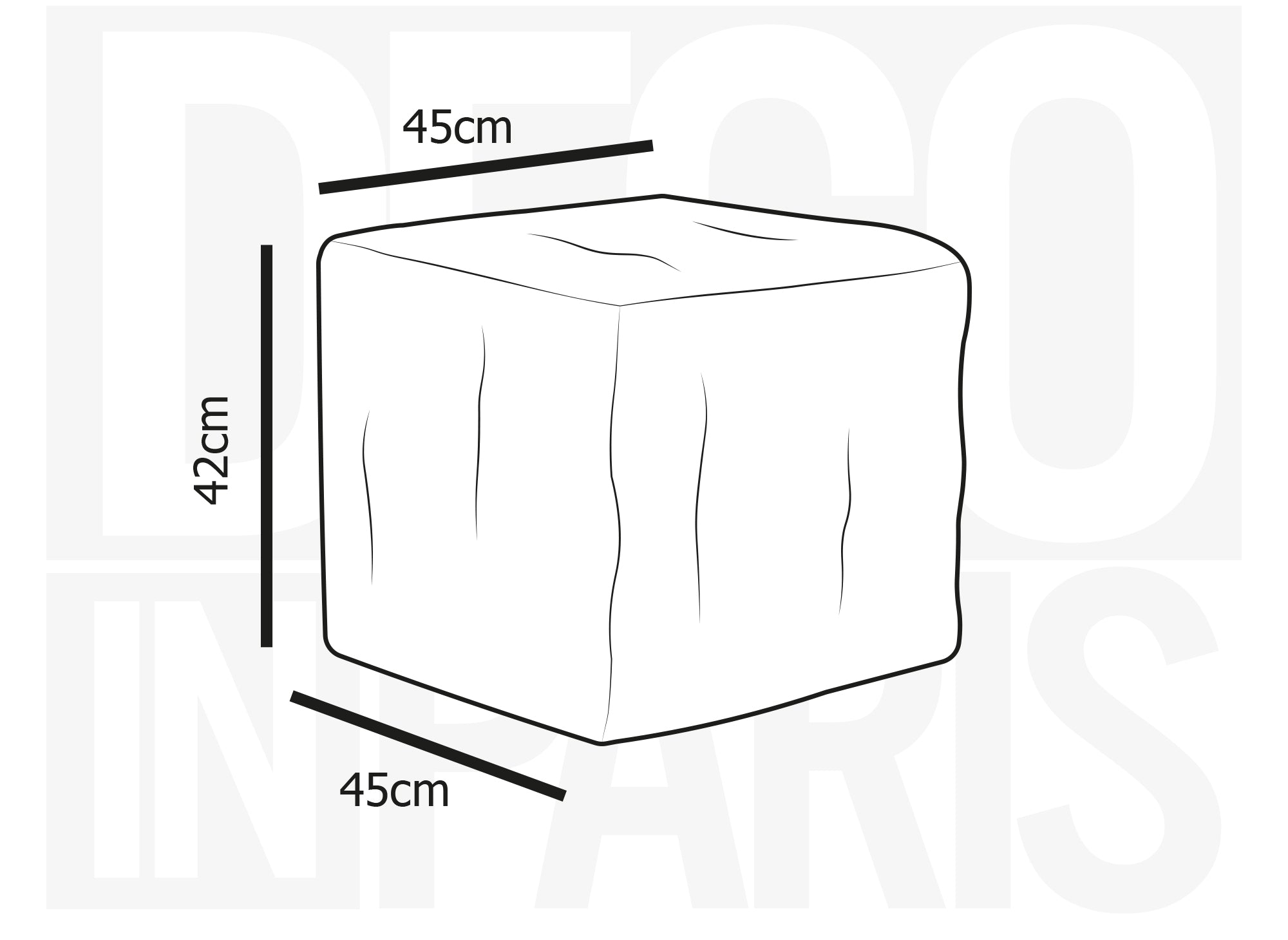 Pouf carré en velours gris tressé MALEK