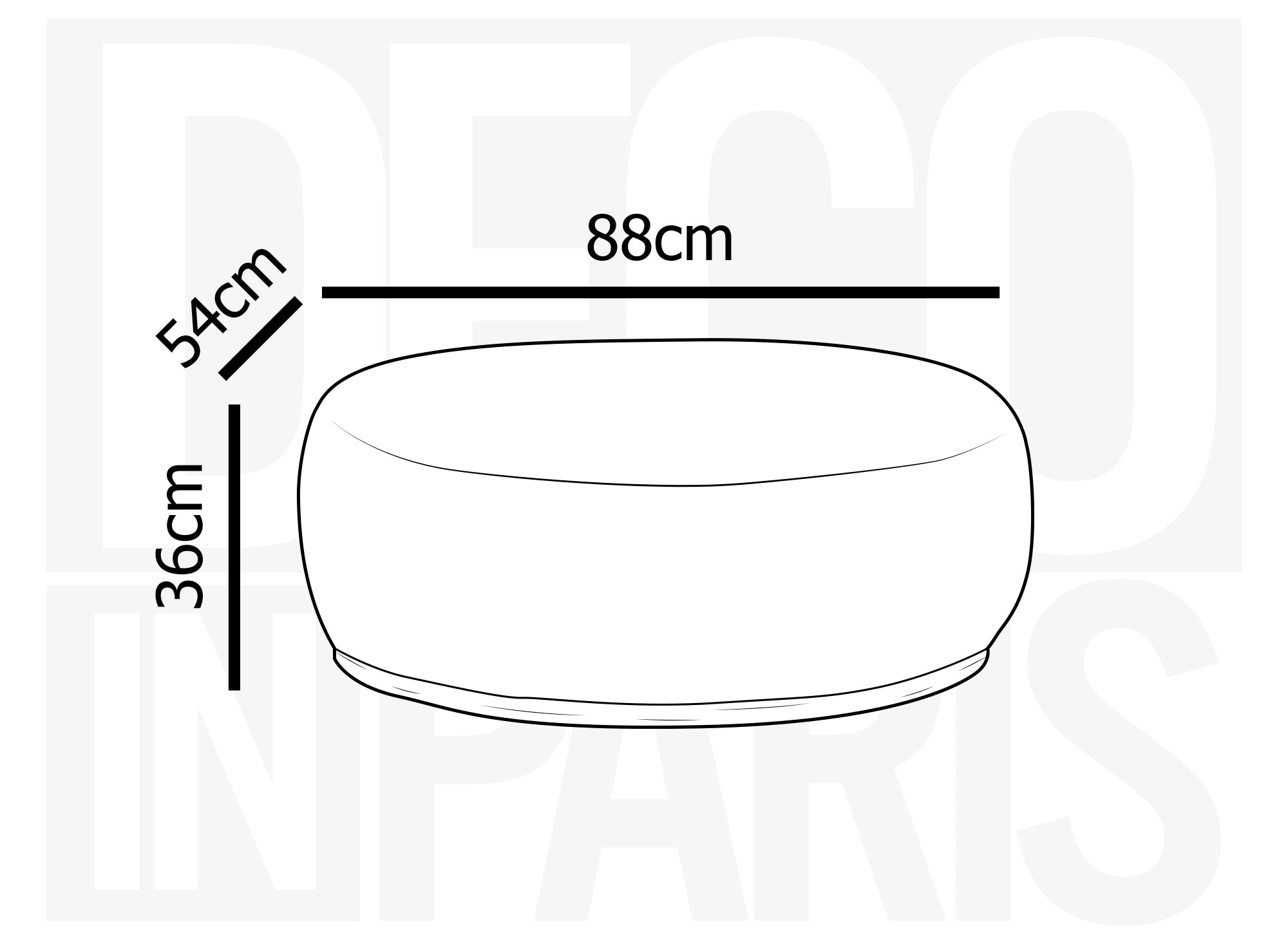 Pouf ovale in tessuto effetto montone bianco ecrù e legno CALY