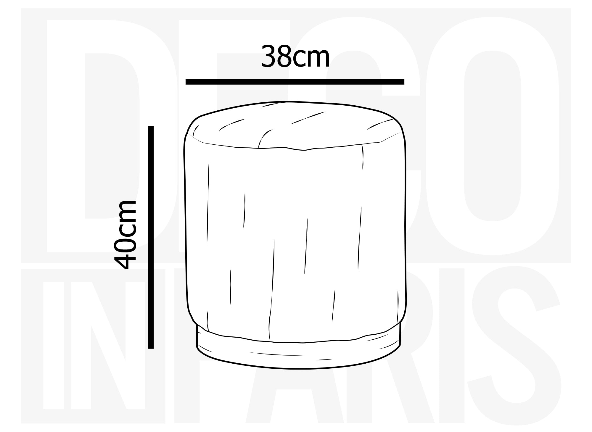 Pouf design en velours côtelé vert d'eau et pied en bois NAORA