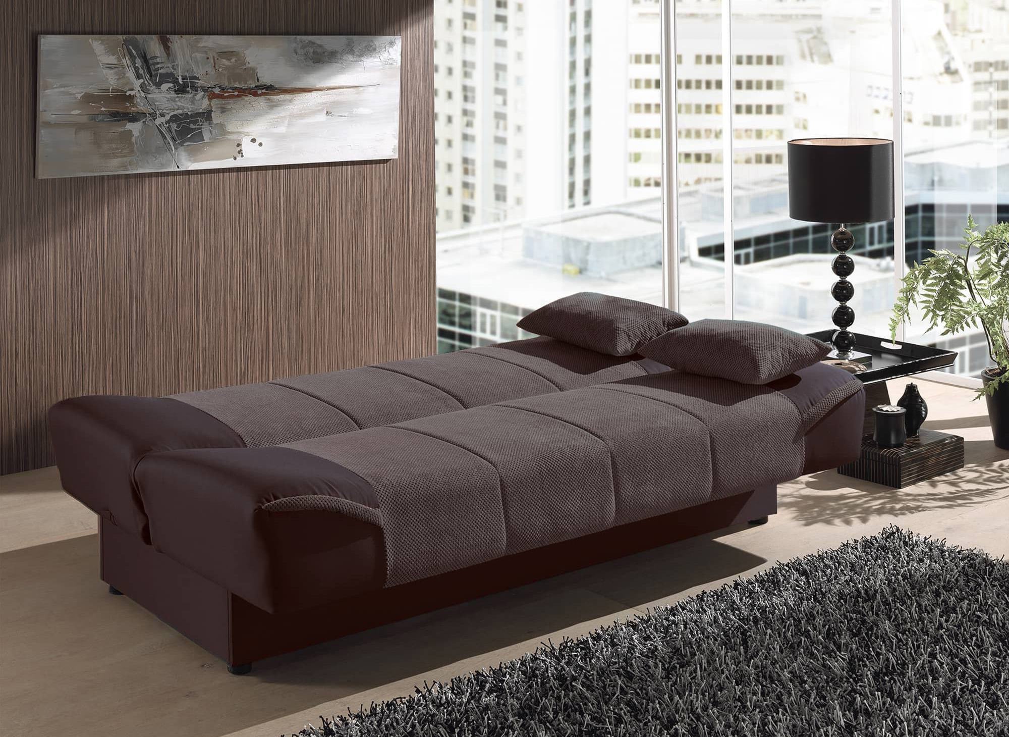 Canapé clic clac marron convertible NATI