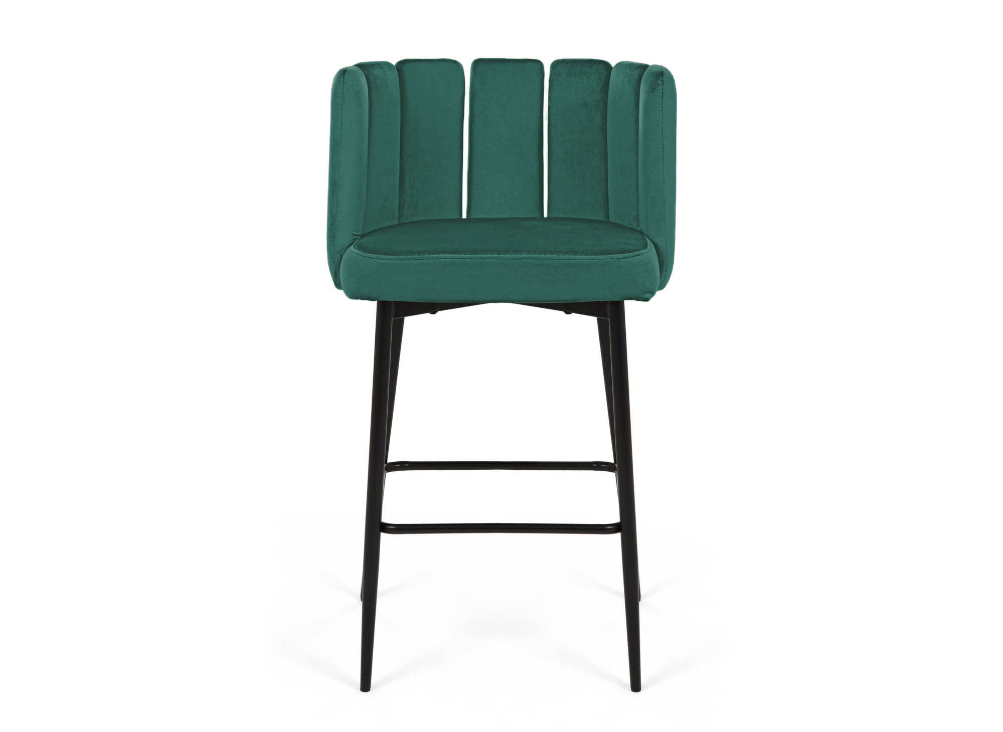 Lot de 2 tabourets de bar design en velours vert DEBBY