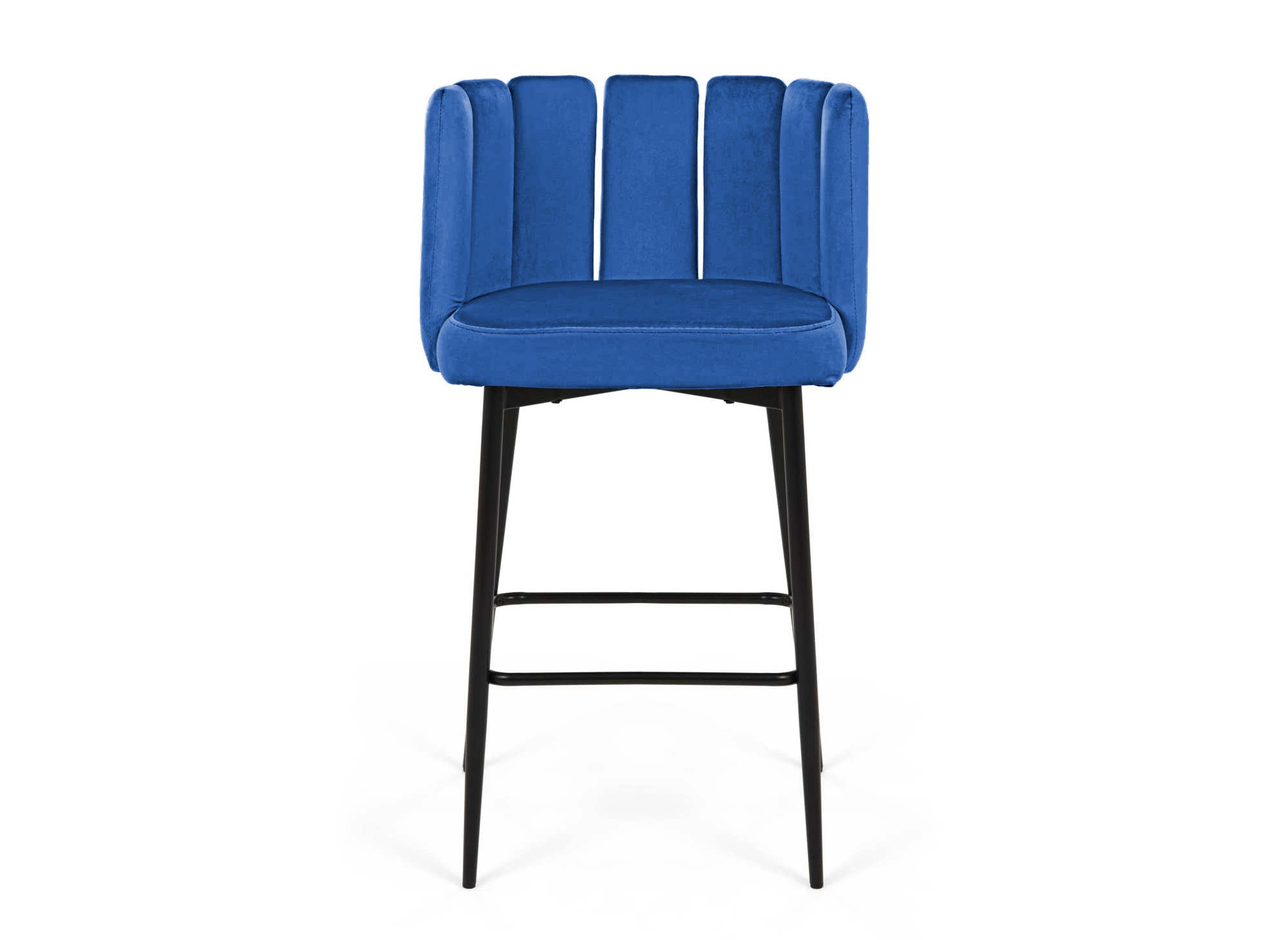Lot de 2 tabourets de bar design en velours bleu DEBBY