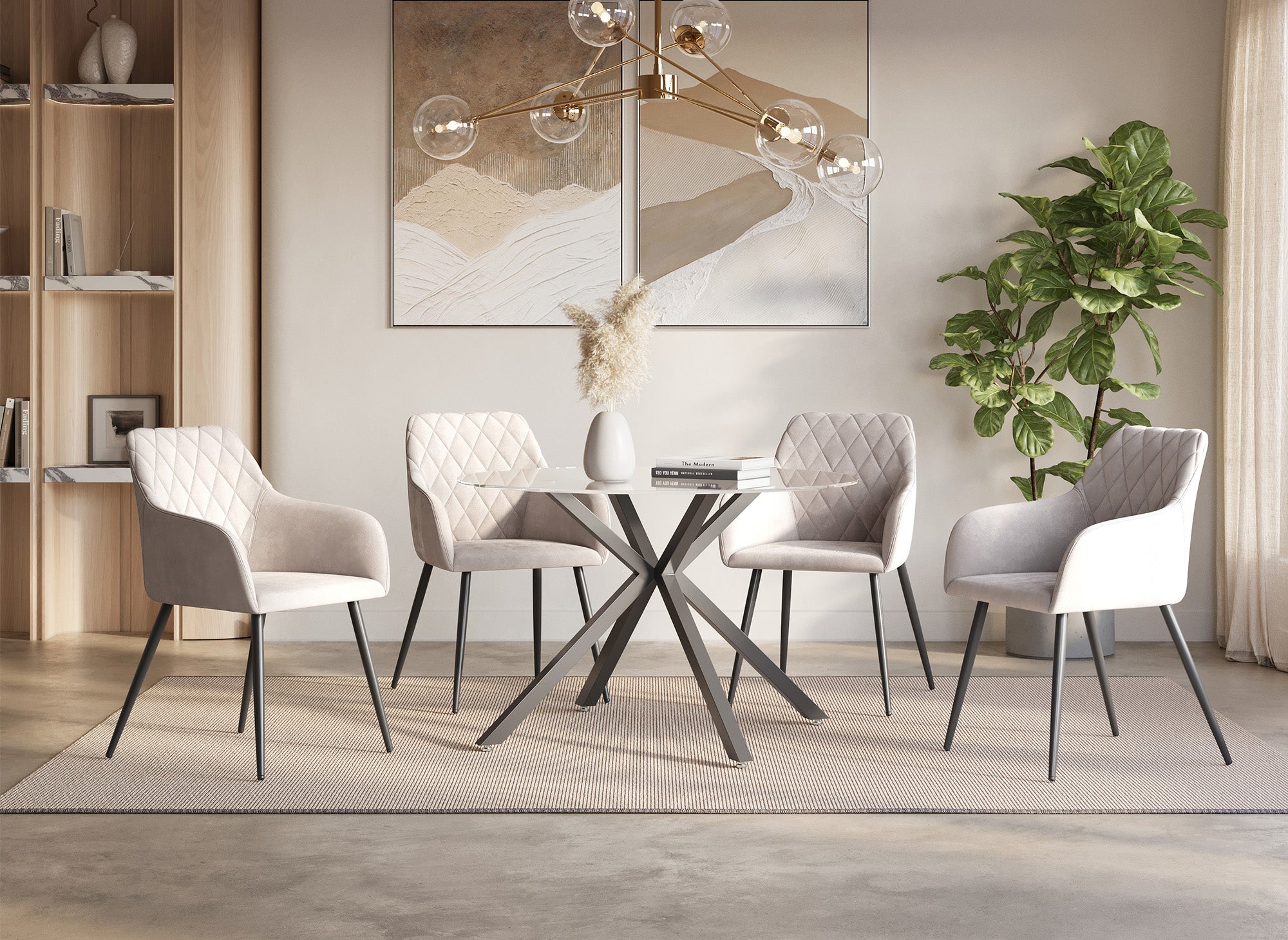 Table à manger ronde en verre CUBA