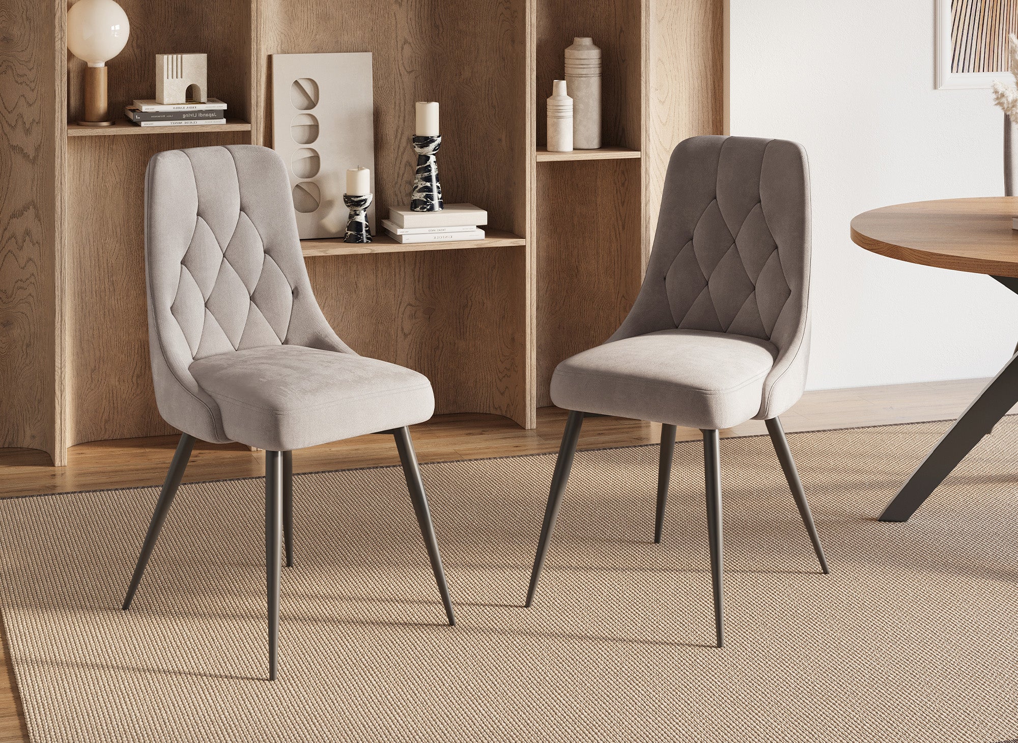 Lot de 4 chaises design en velours beige OLVEA