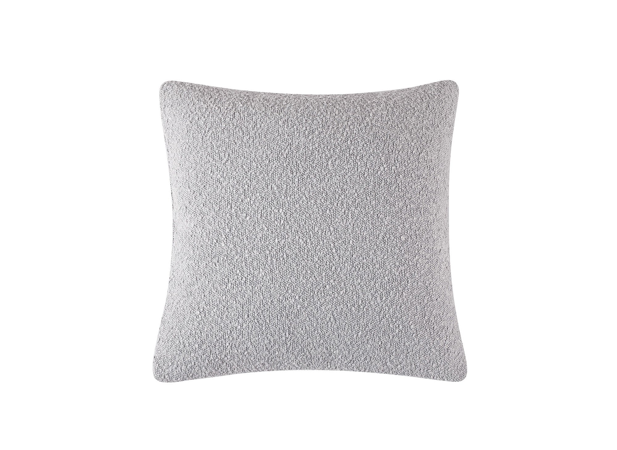 Coussin carré 45x45 cm en tissu effet peau de mouton gris clair EDEN