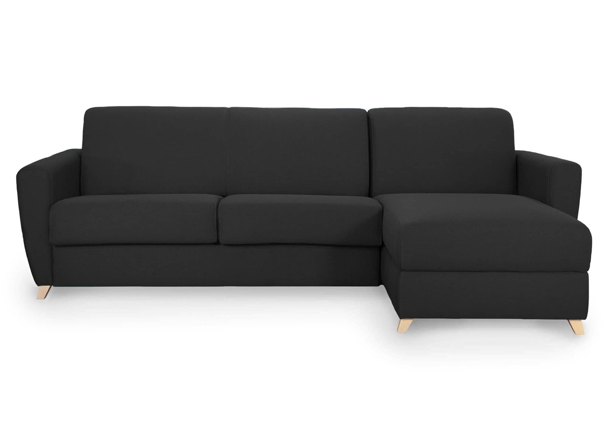 Canapé d'angle convertible réversible scandinave en tissu gris carbon TOBIAS