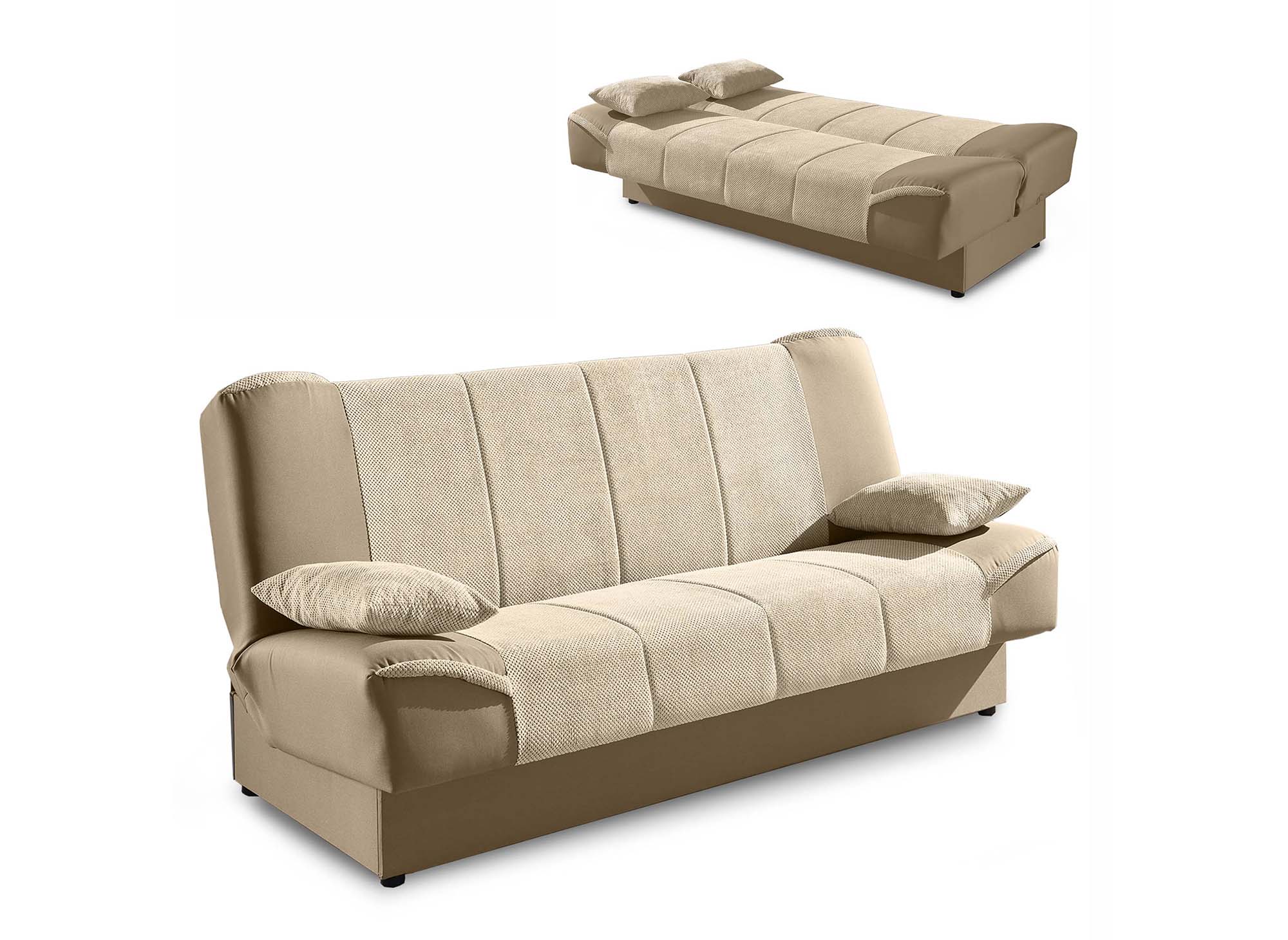 Canapé clic clac beige convertible NATI