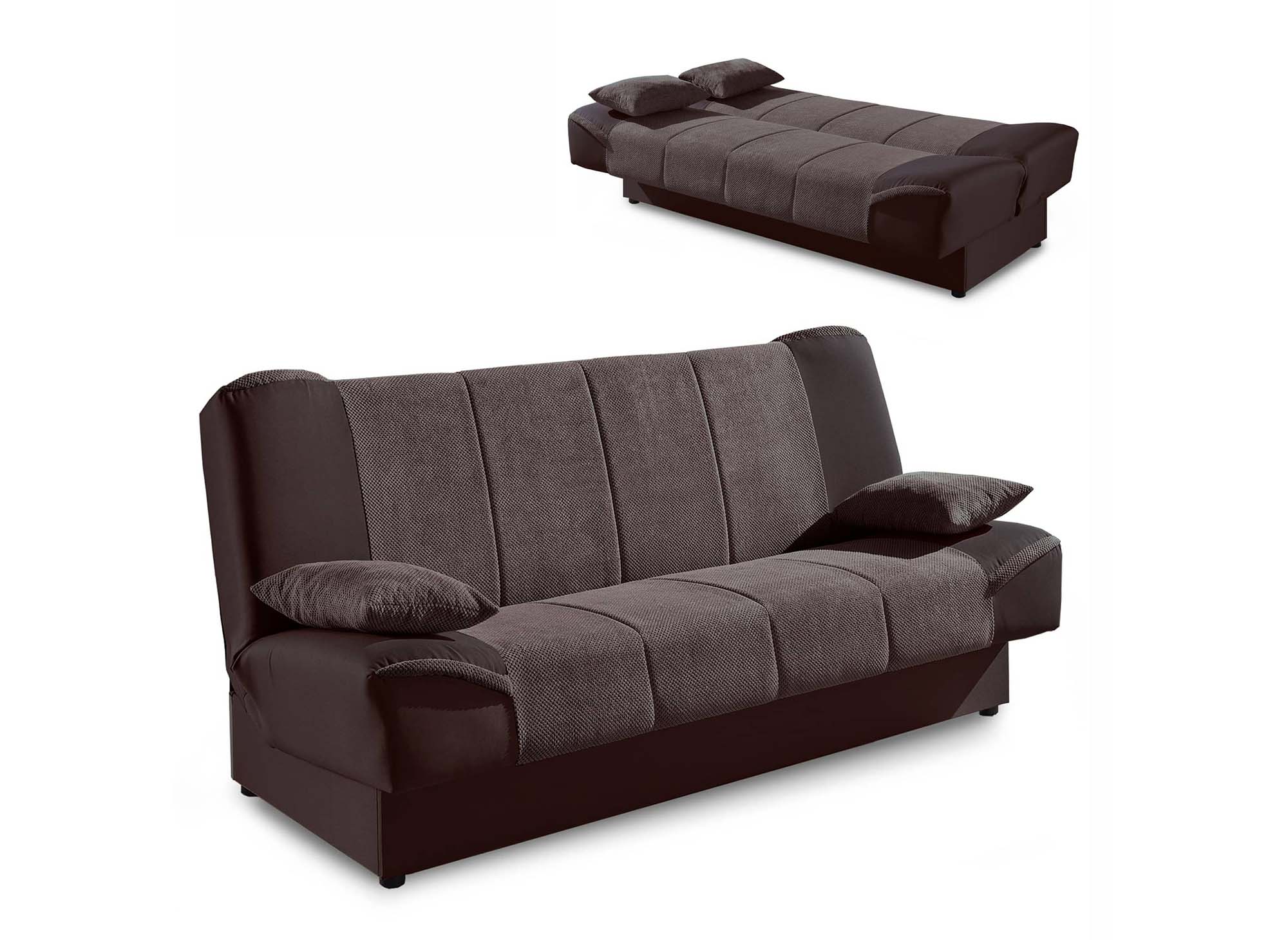 Canapé clic clac marron convertible NATI