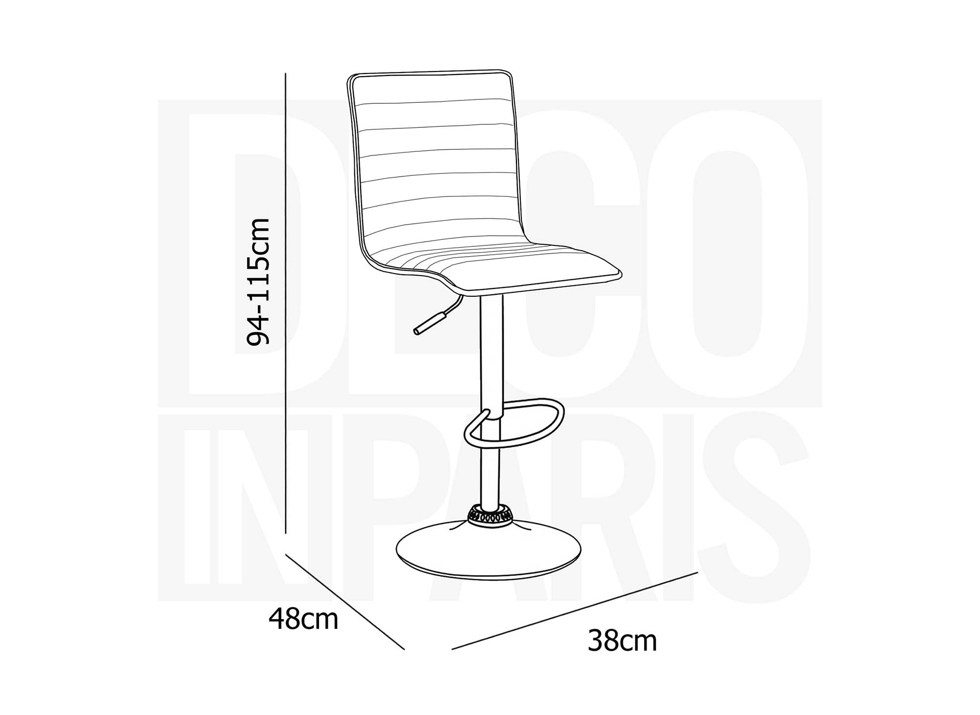 Lot de 2 tabourets de bar rouge LOCAS