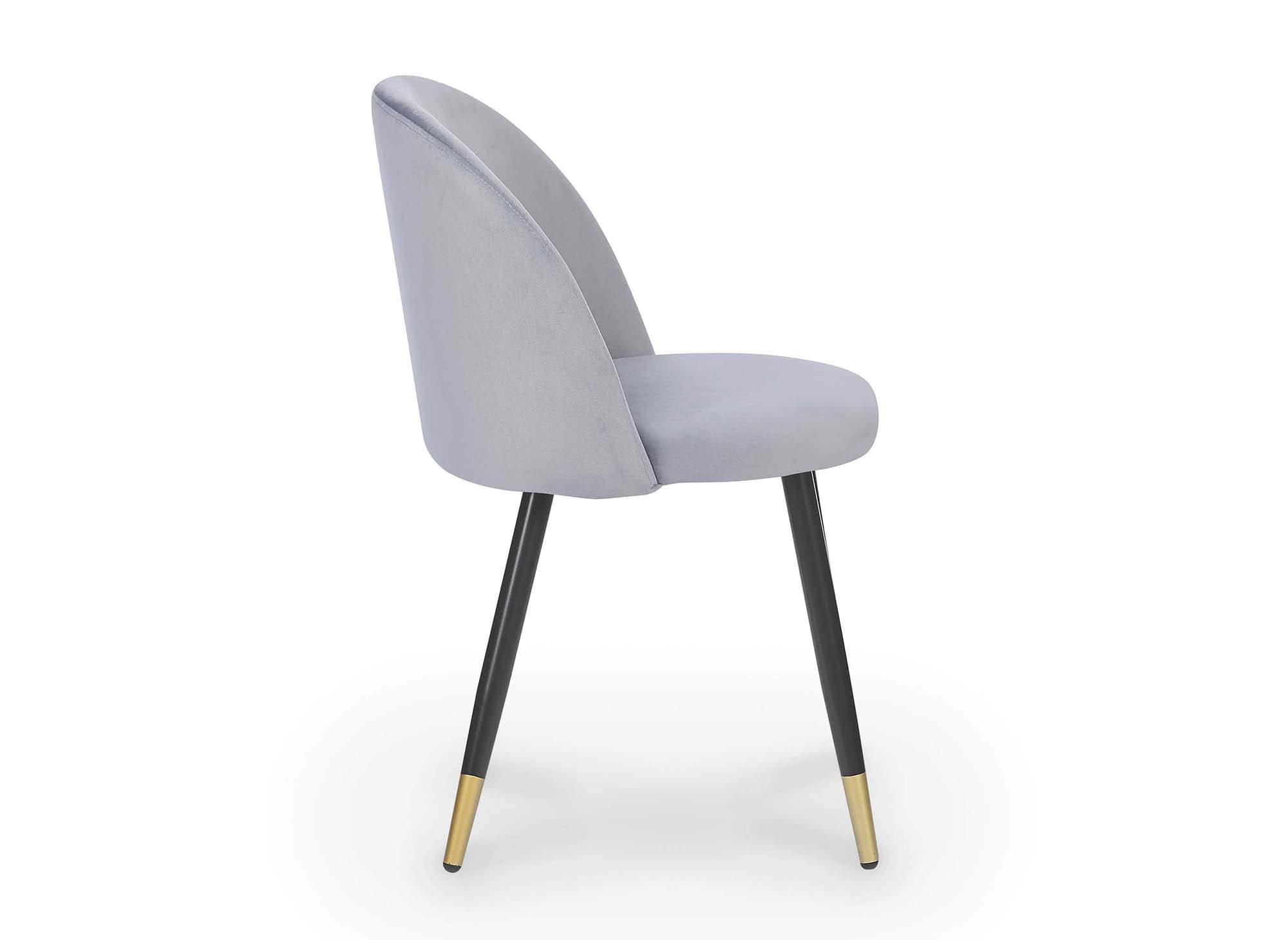 Lot de 4 chaises design en velours gris LYDIA