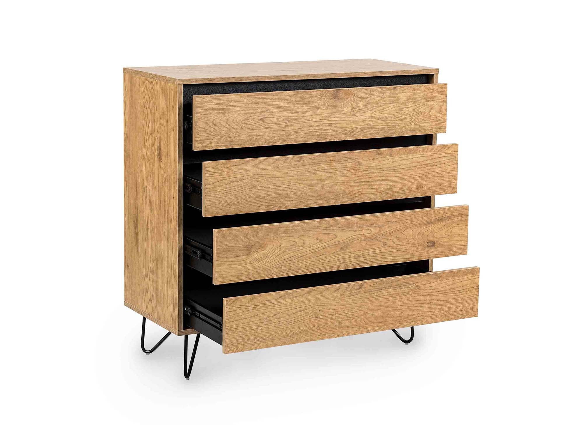 Cassettiera in legno DARINA a 4 cassetti