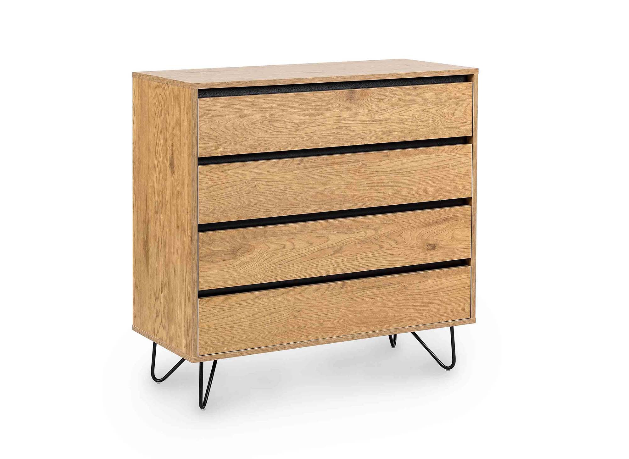 Cassettiera in legno DARINA a 4 cassetti