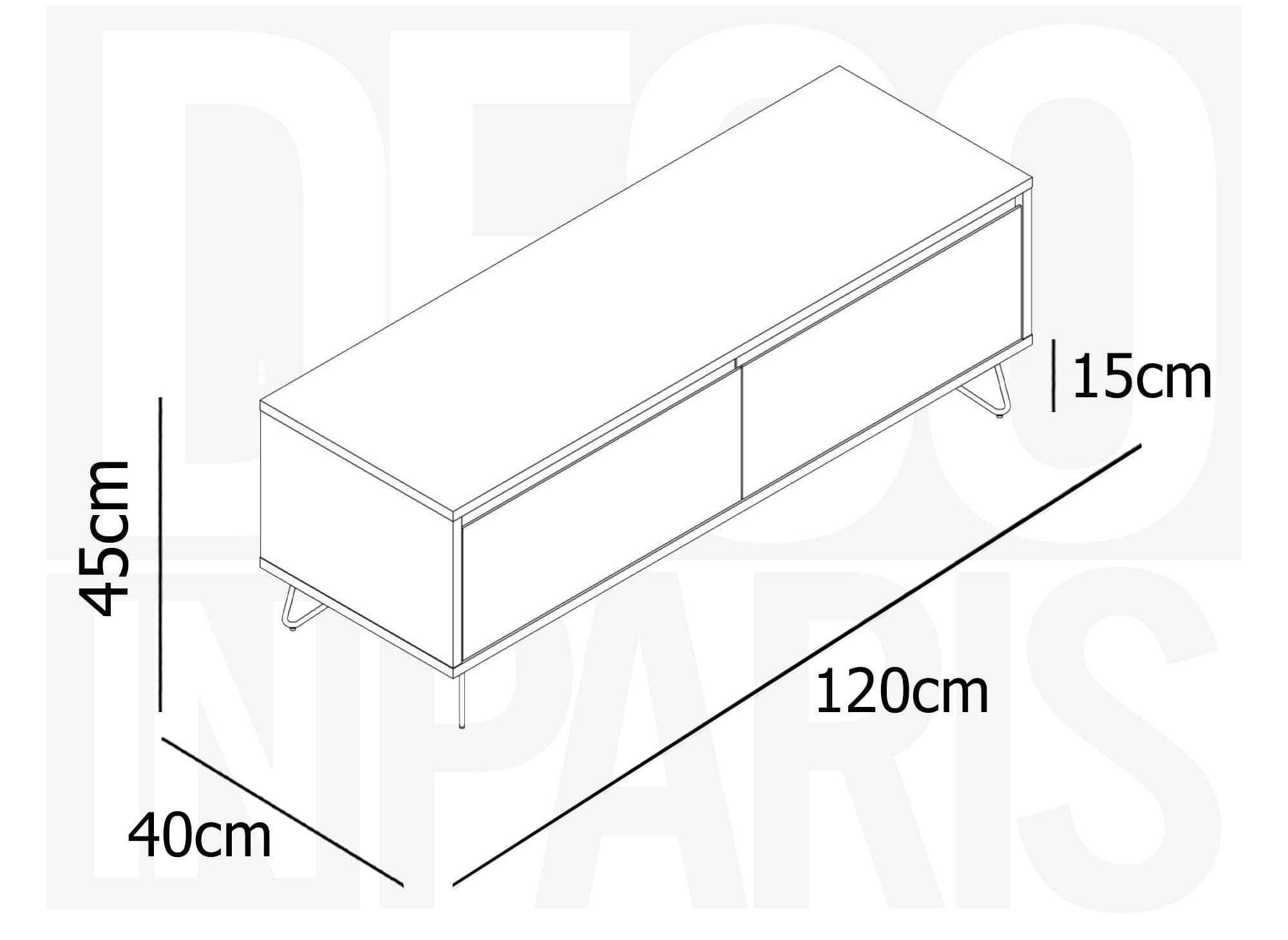 Meuble TV avec 1 tiroir 1 porte DARINA en bois