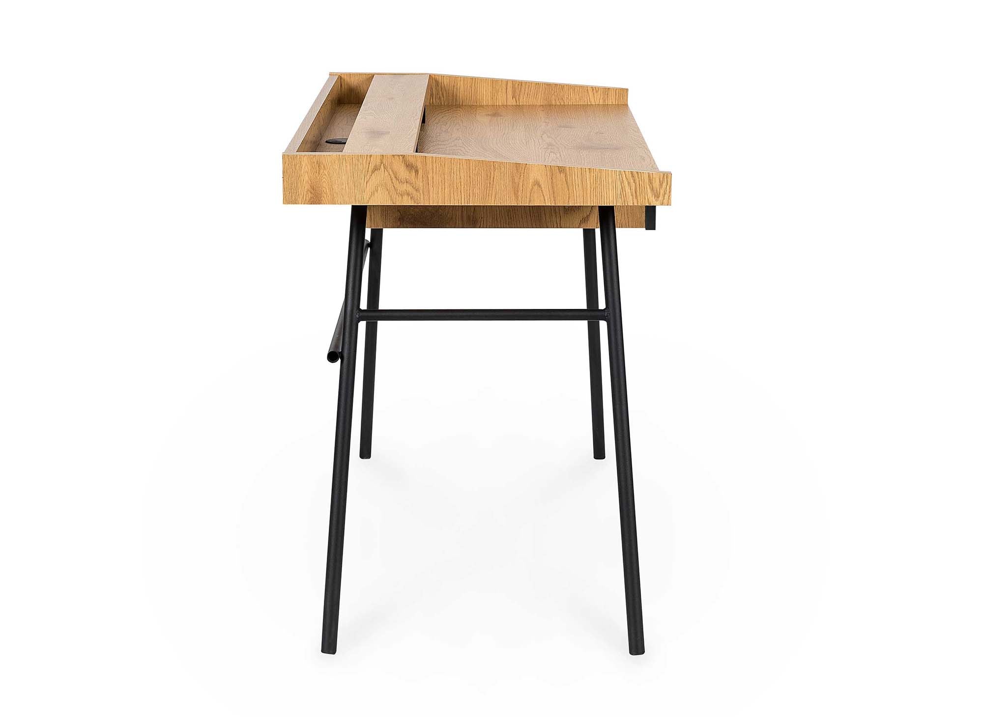 Bureau industriel 1 tiroir 1 étagère en bois et métal GASPARD