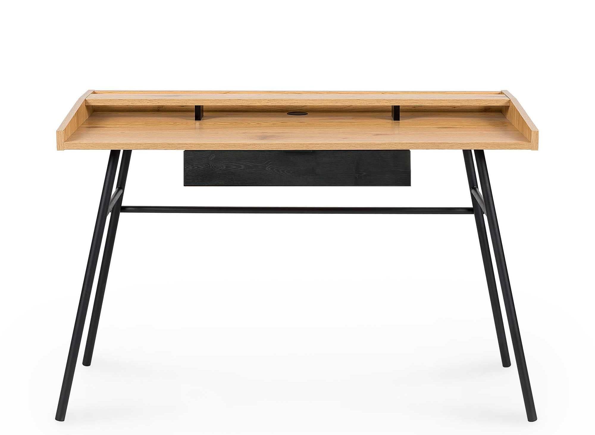 Bureau industriel 1 tiroir 1 étagère en bois et métal GASPARD