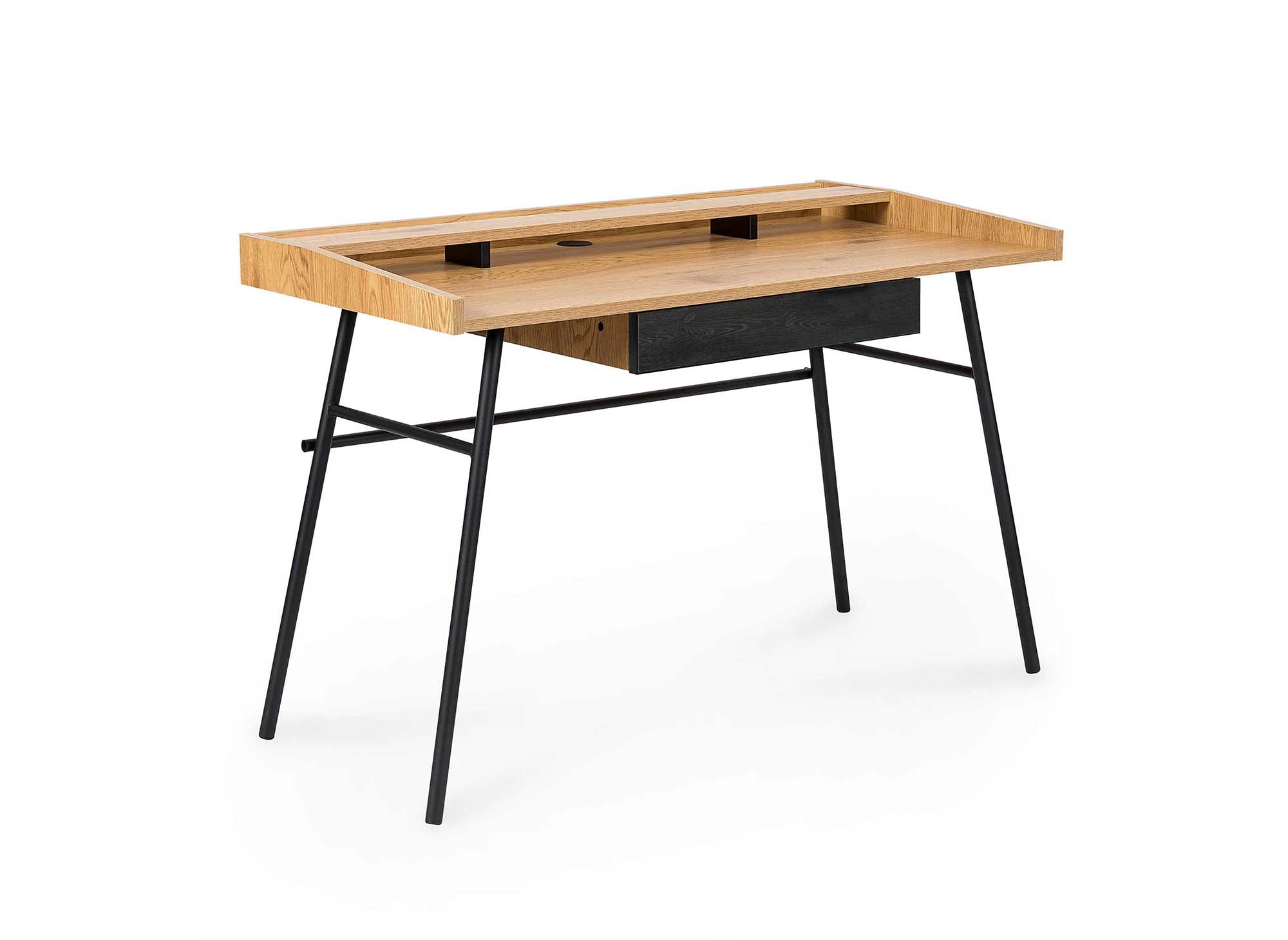 Bureau industriel 1 tiroir 1 étagère en bois et métal GASPARD