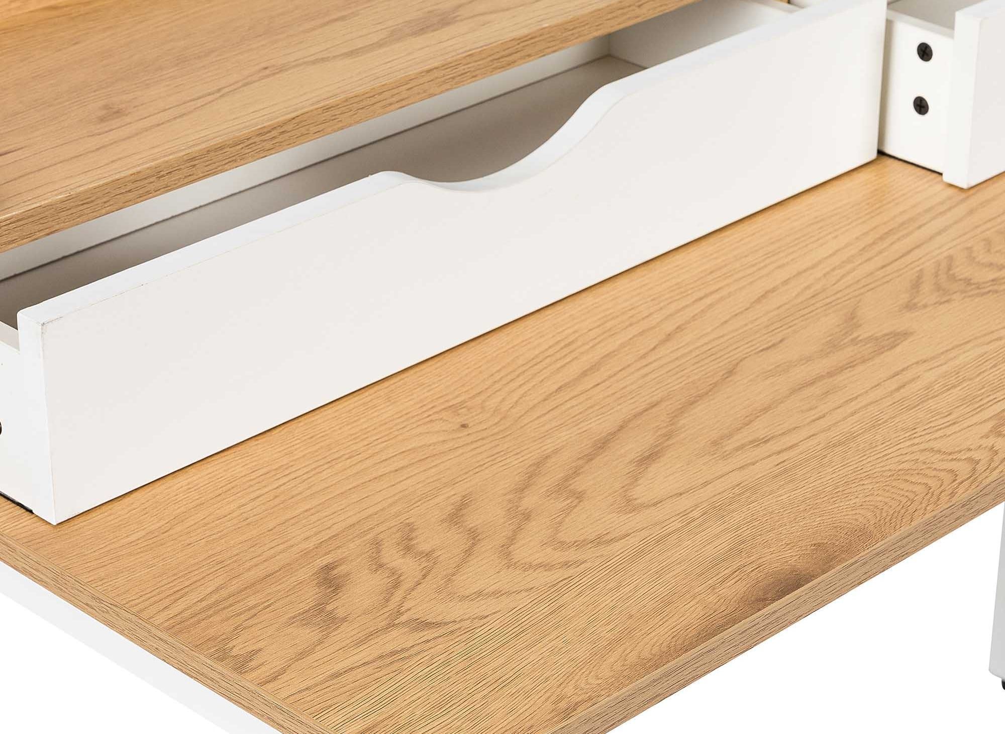 Bureau scandinave avec rangements en bois et métal NORBERT