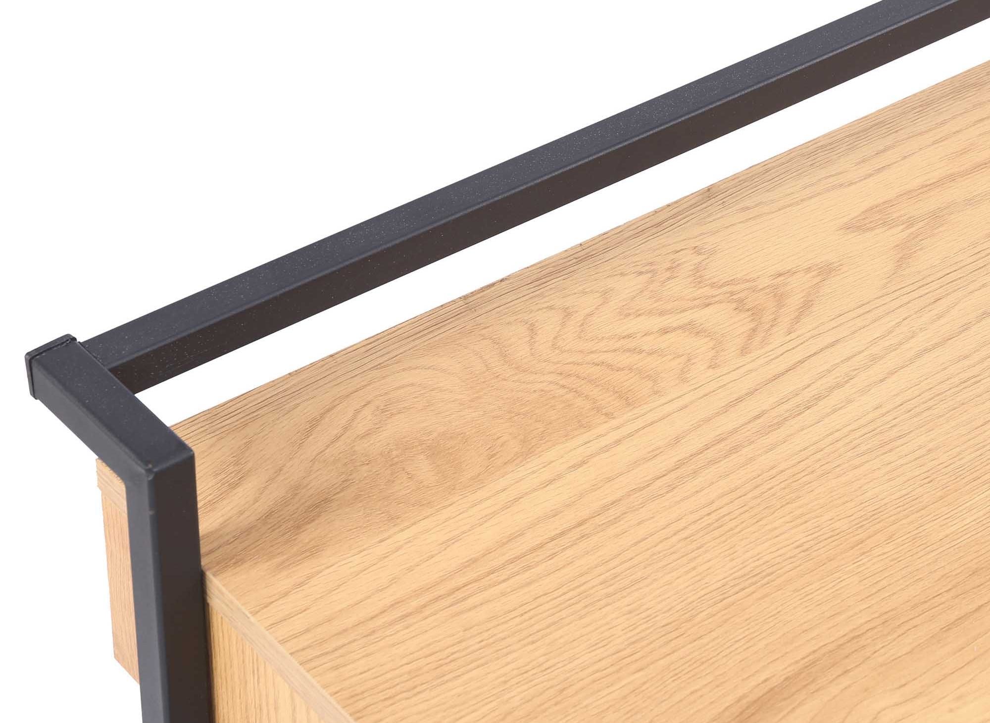 Bureau compact design industriel en bois et métal EDMOND