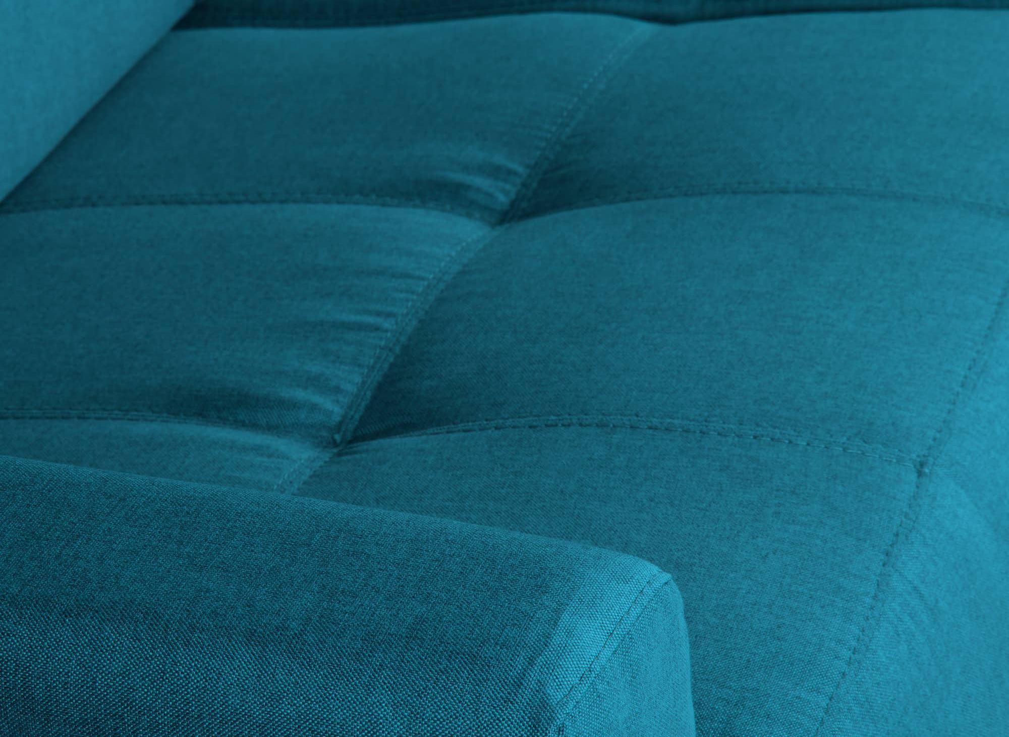 Divano trasformabile Express a 3 posti in tessuto blu petrolio LOUNA