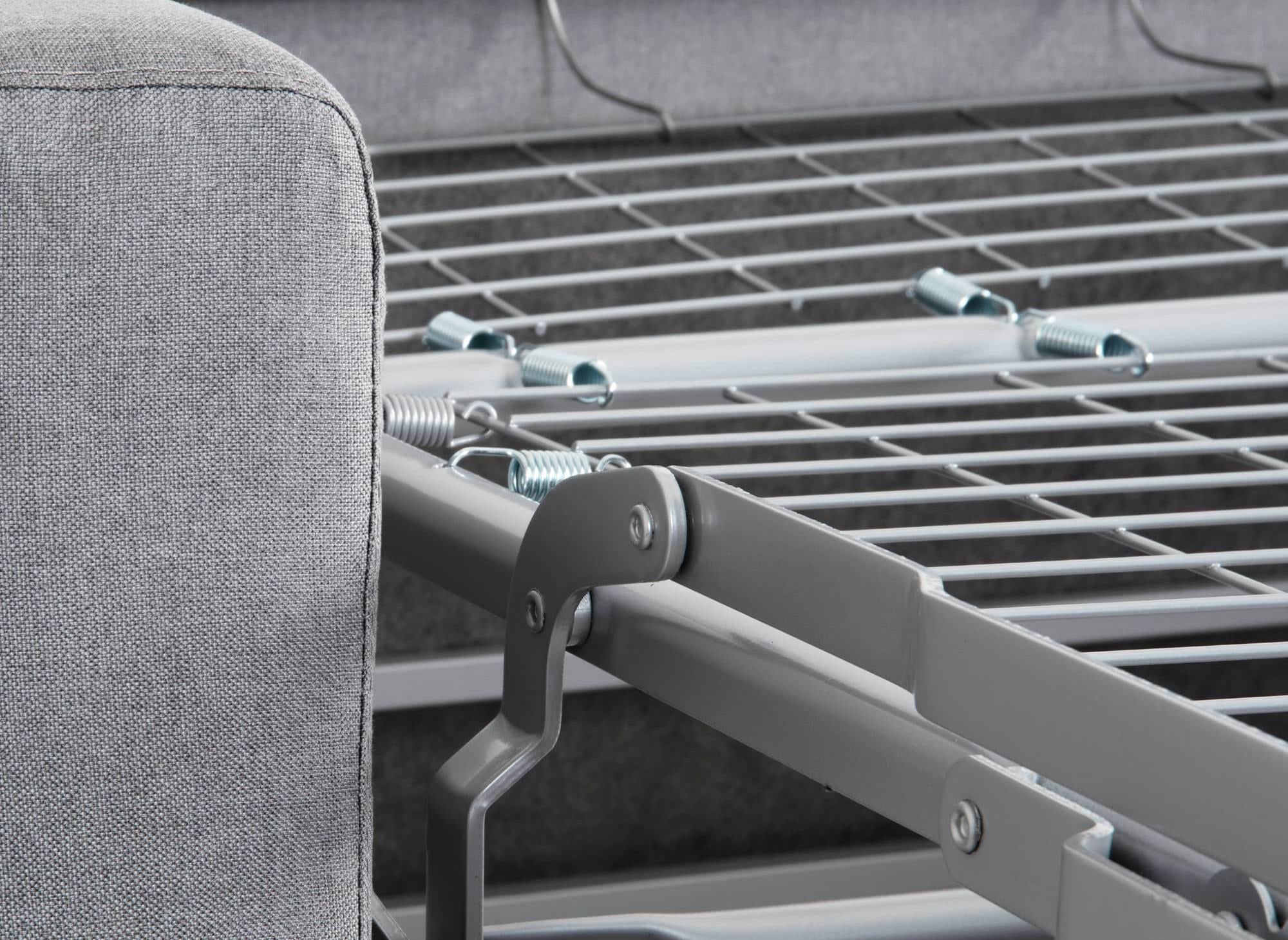 Canapé convertible 3 places LOUNA en tissu gris ouverture express