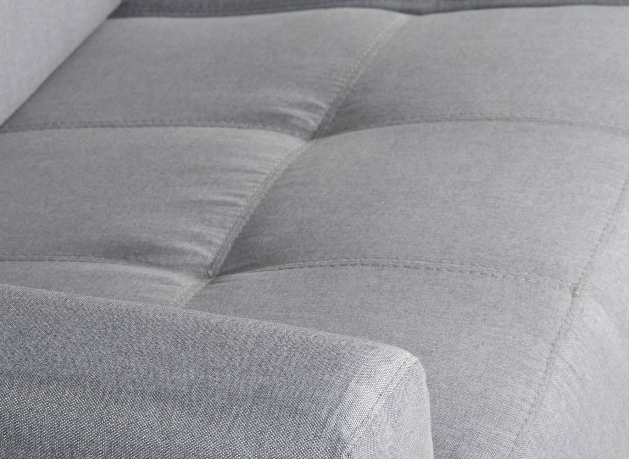 Canapé convertible 3 places LOUNA en tissu gris ouverture express