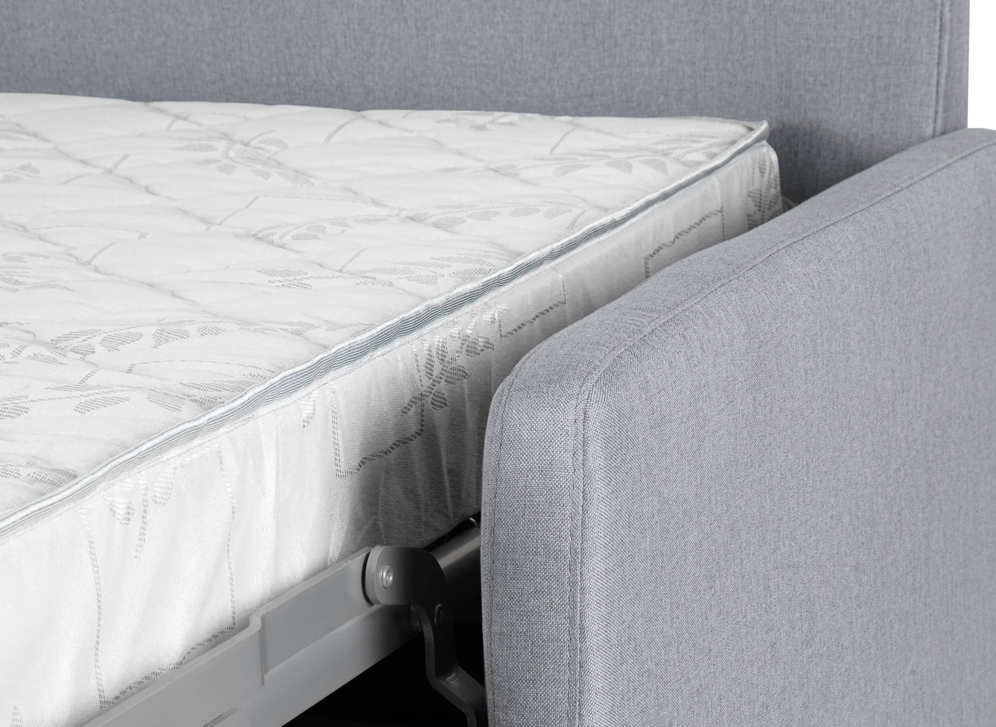 Divano trasformabile LOUNA SLIM 3 posti in tessuto grigio, apertura rapida