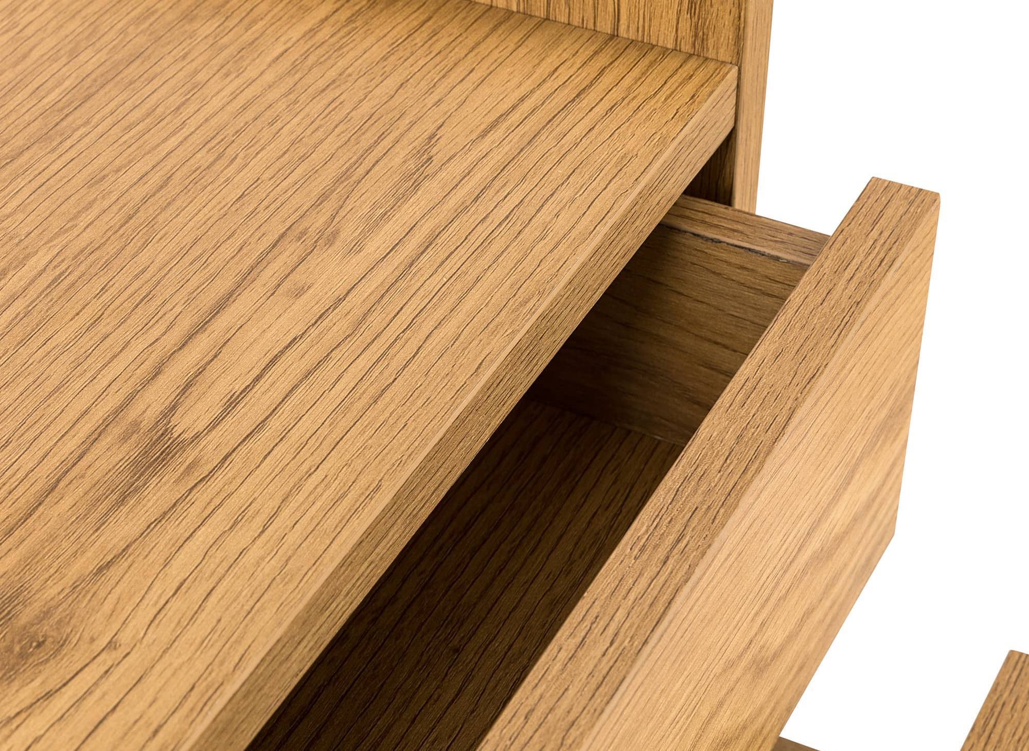 Commode 5 tiroirs en bois couleur chêne SACHA