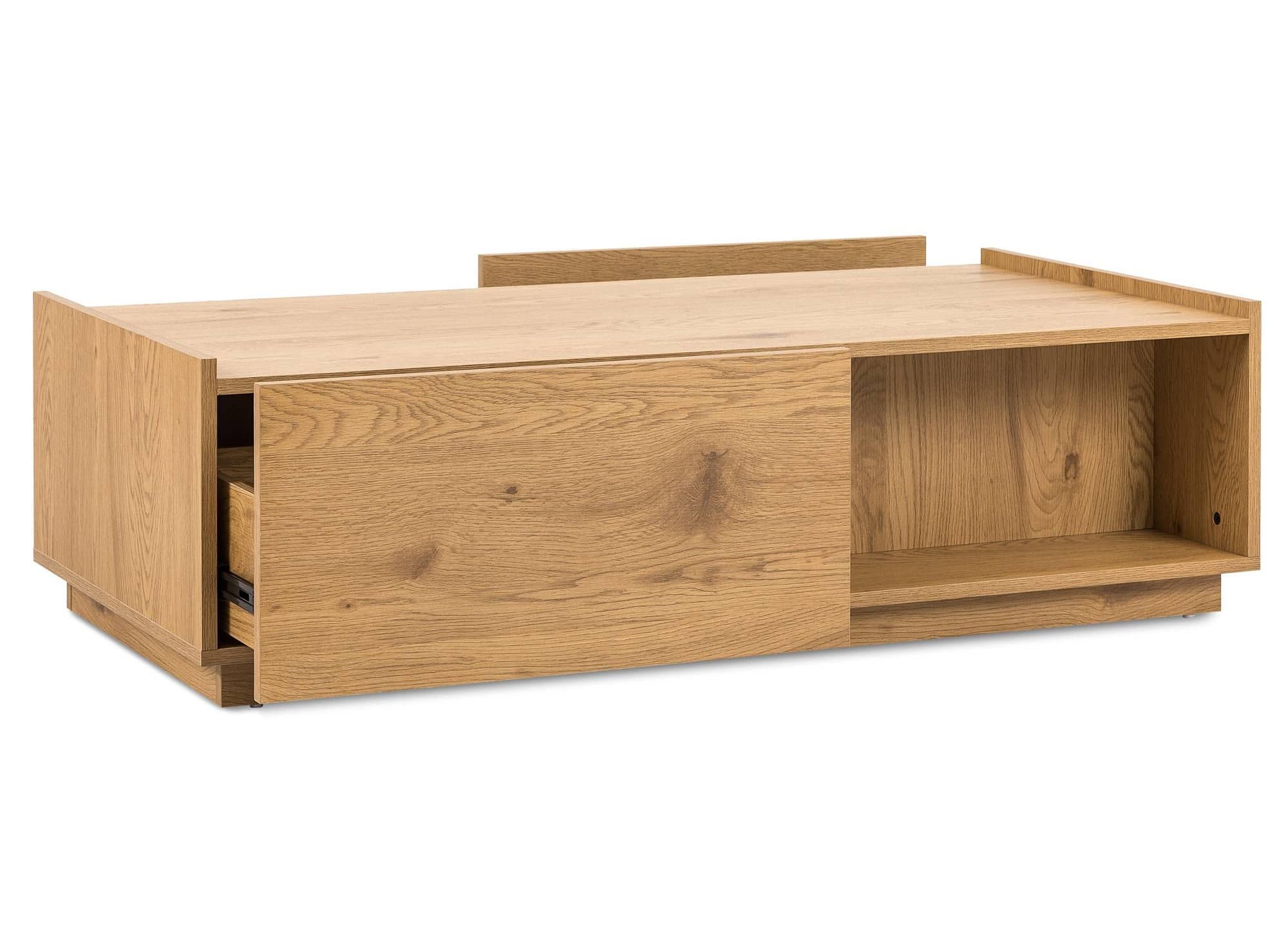 Table basse 2 tiroirs en bois couleur chêne SACHA