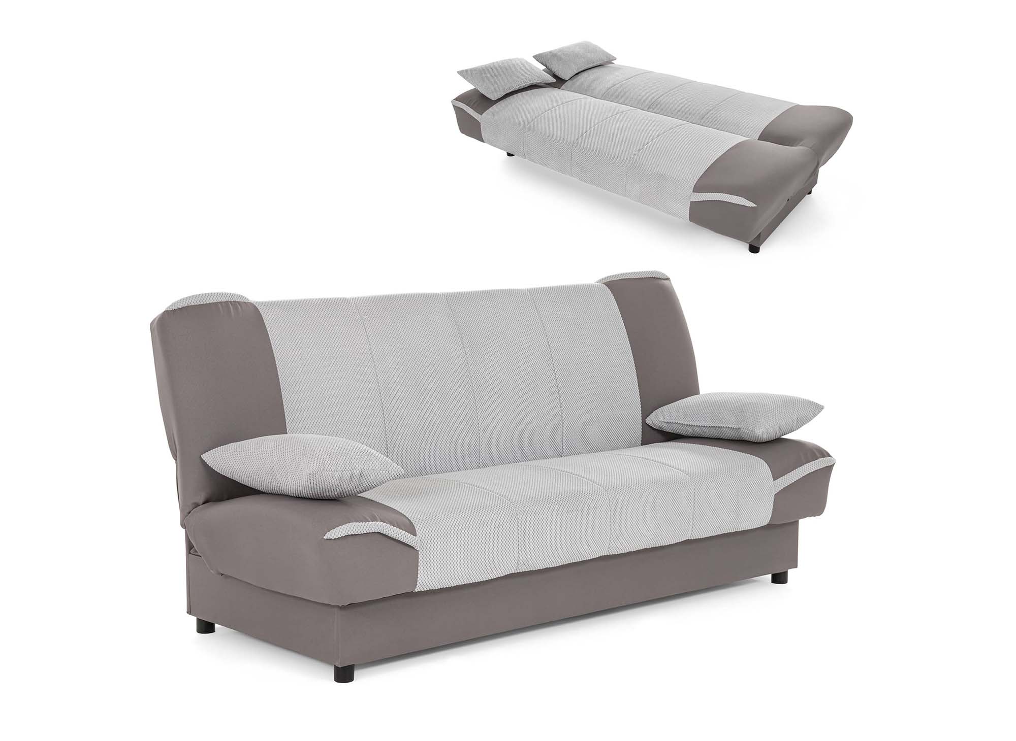 Canapé clic clac gris convertible NATI