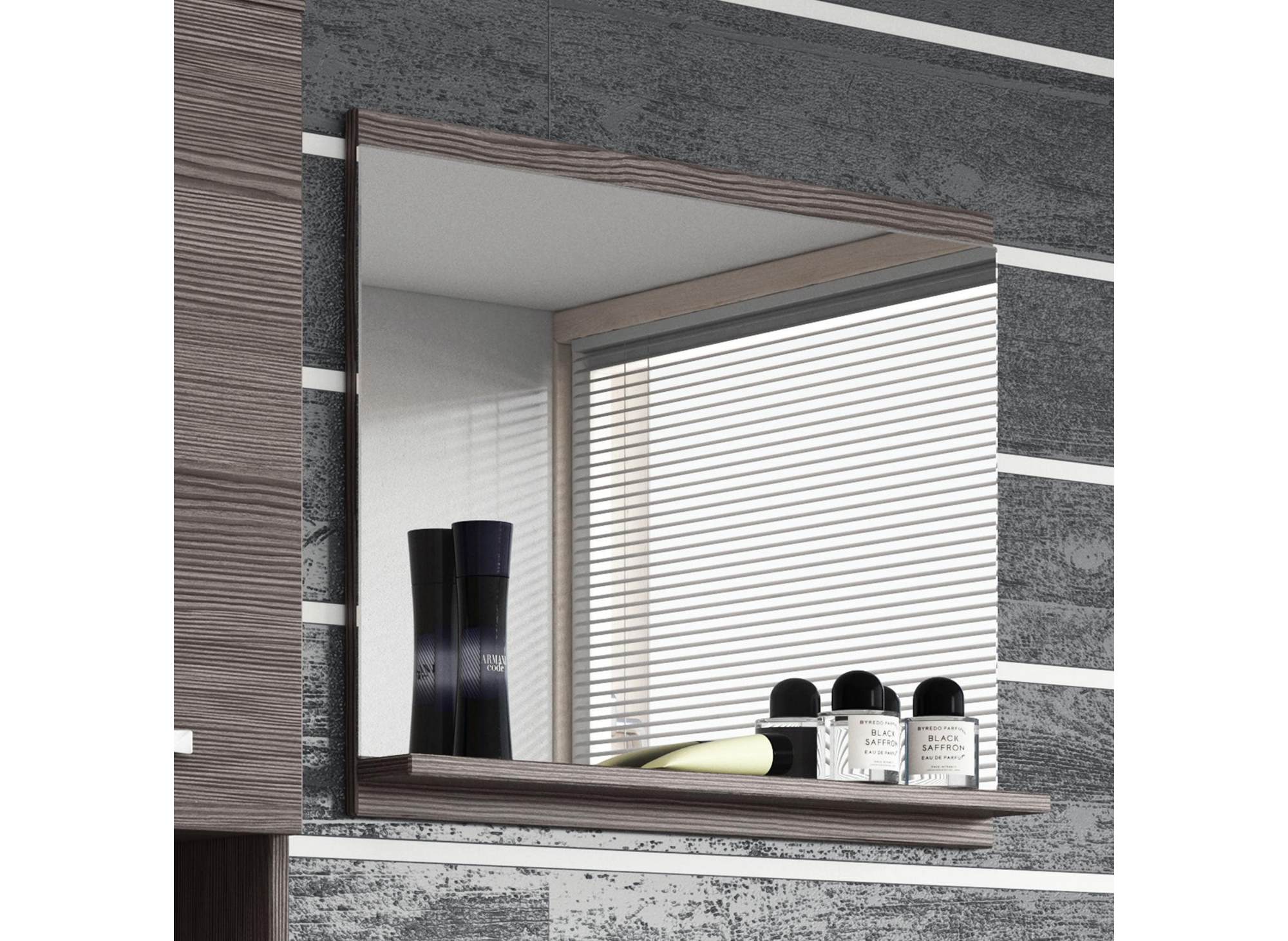 Ensemble meubles salle de bain design suspendu - Wengé HARMONY