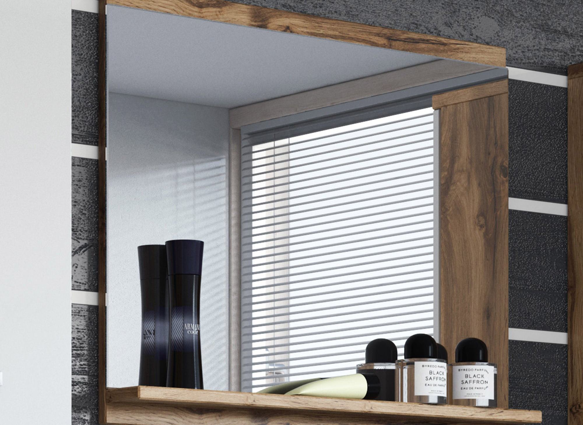 Ensemble meubles salle de bain suspendu XL - Bois et blanc HARMONY