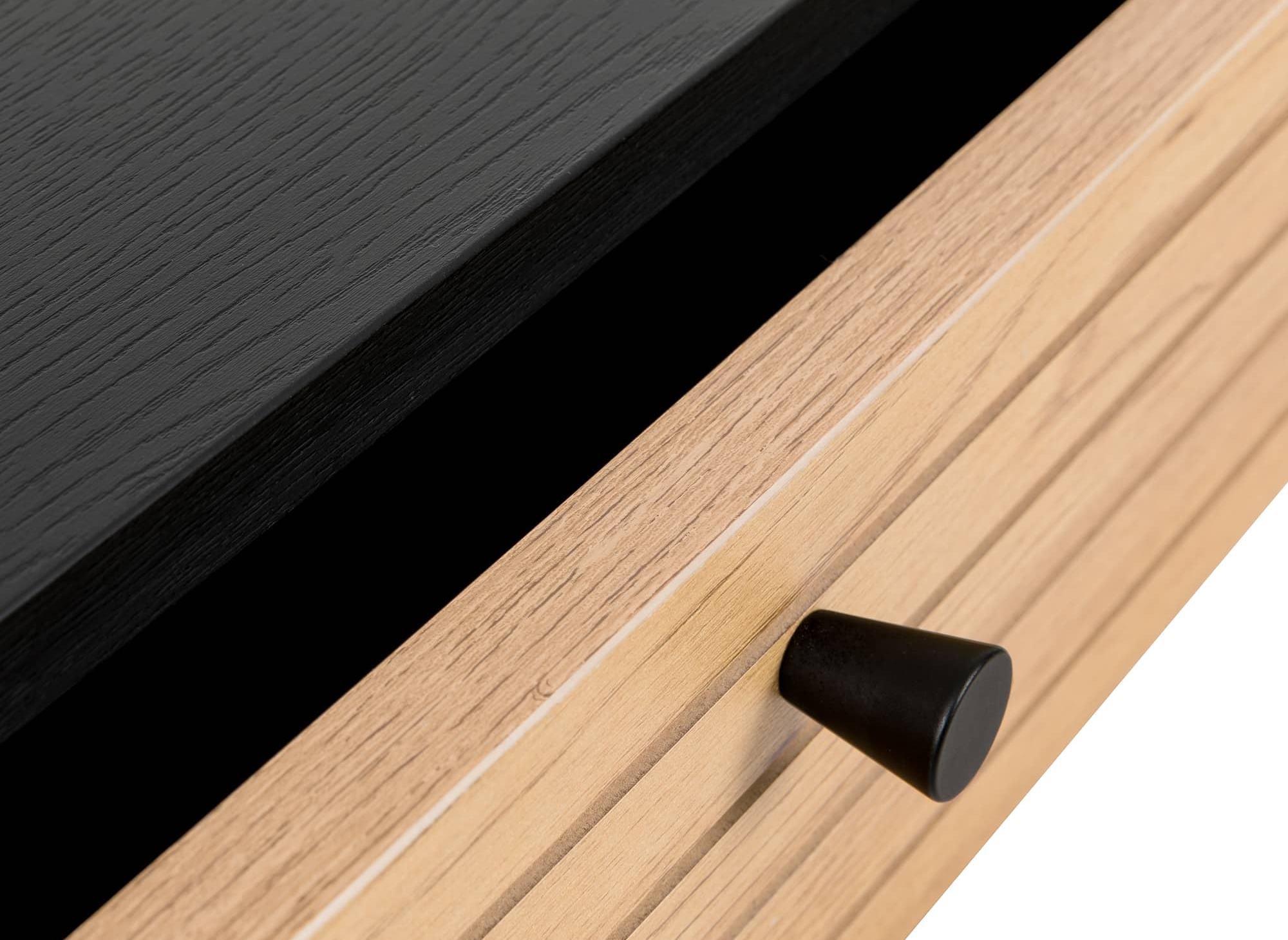 Bureau 2 tiroirs en bois et métal noir DARYL