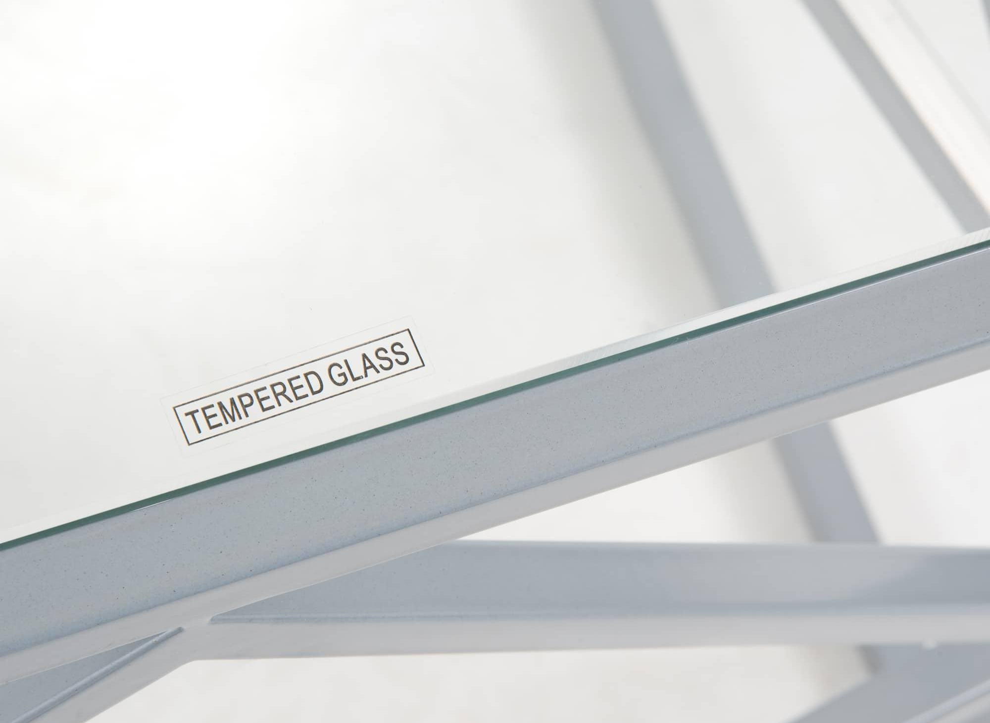 Table basse design en verre et métal rectangulaire ELIO