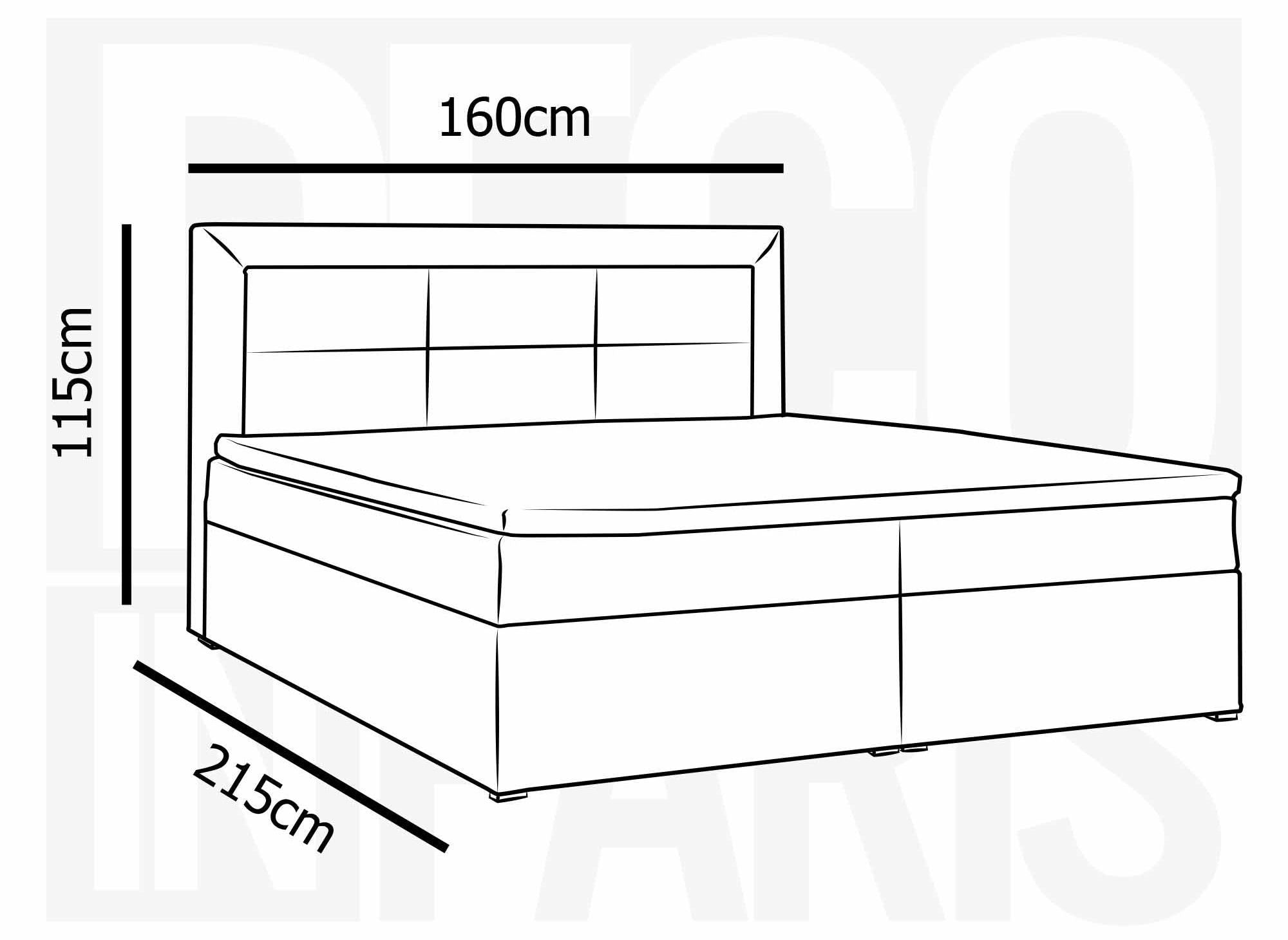 Lit boxspring 160x200 avec coffre de rangement en velours beige DAKOTA