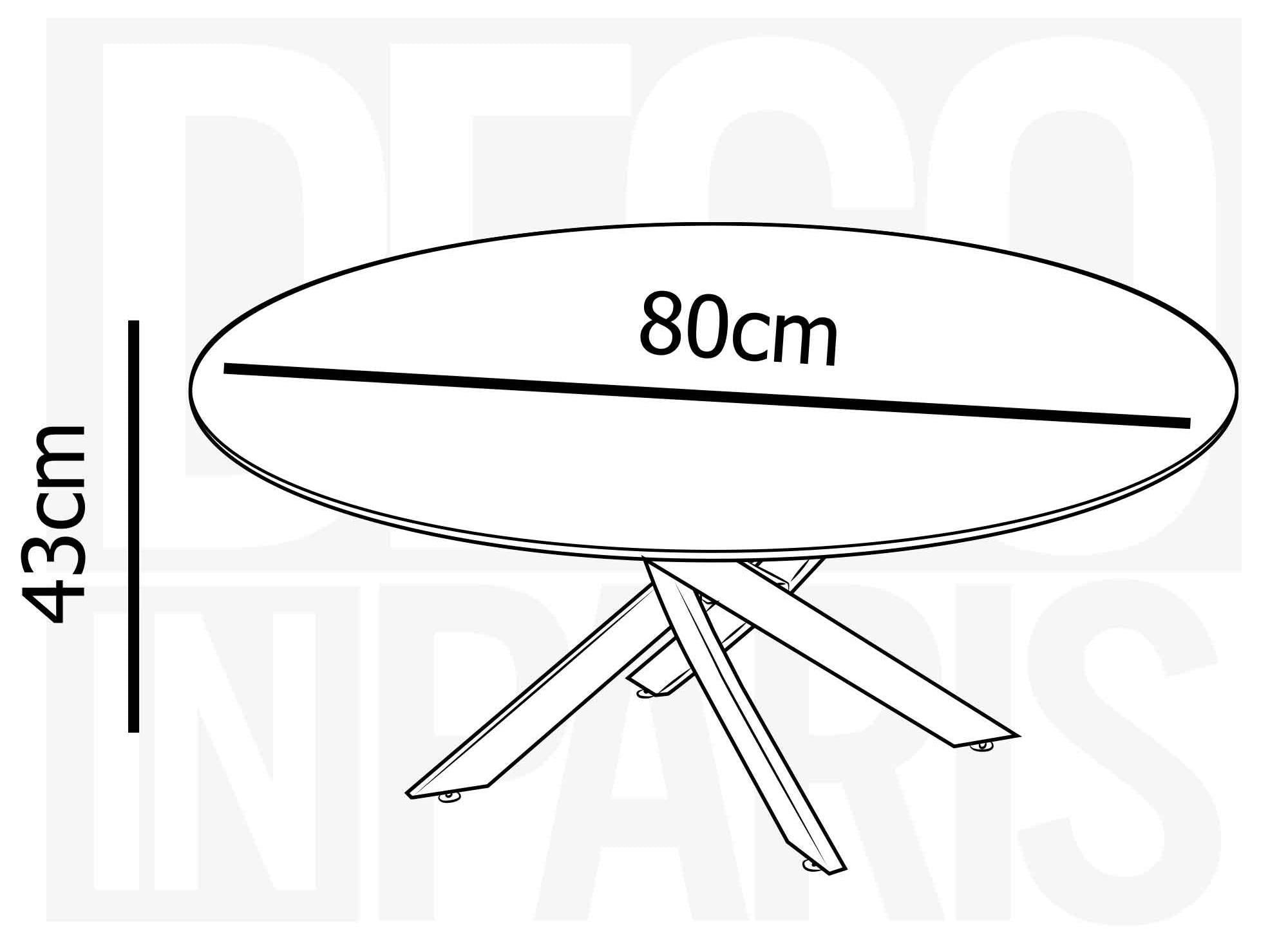 Table basse ronde design verre marbré et pieds dorés MELISSA