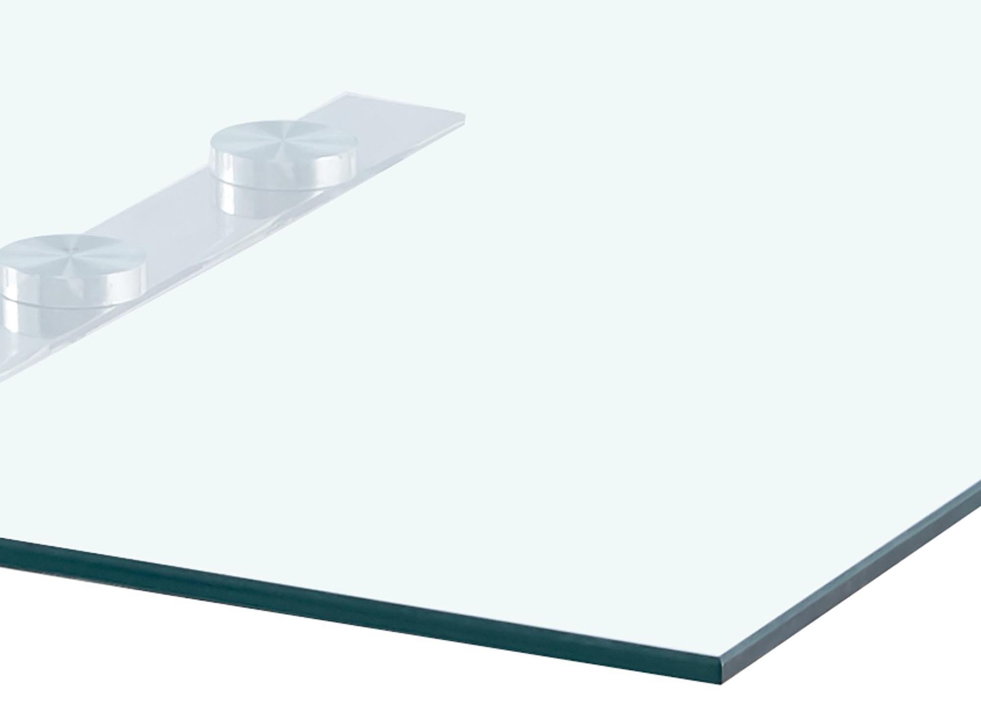 Table basse rectangulaire design avec pieds géométrique argentés NELLA