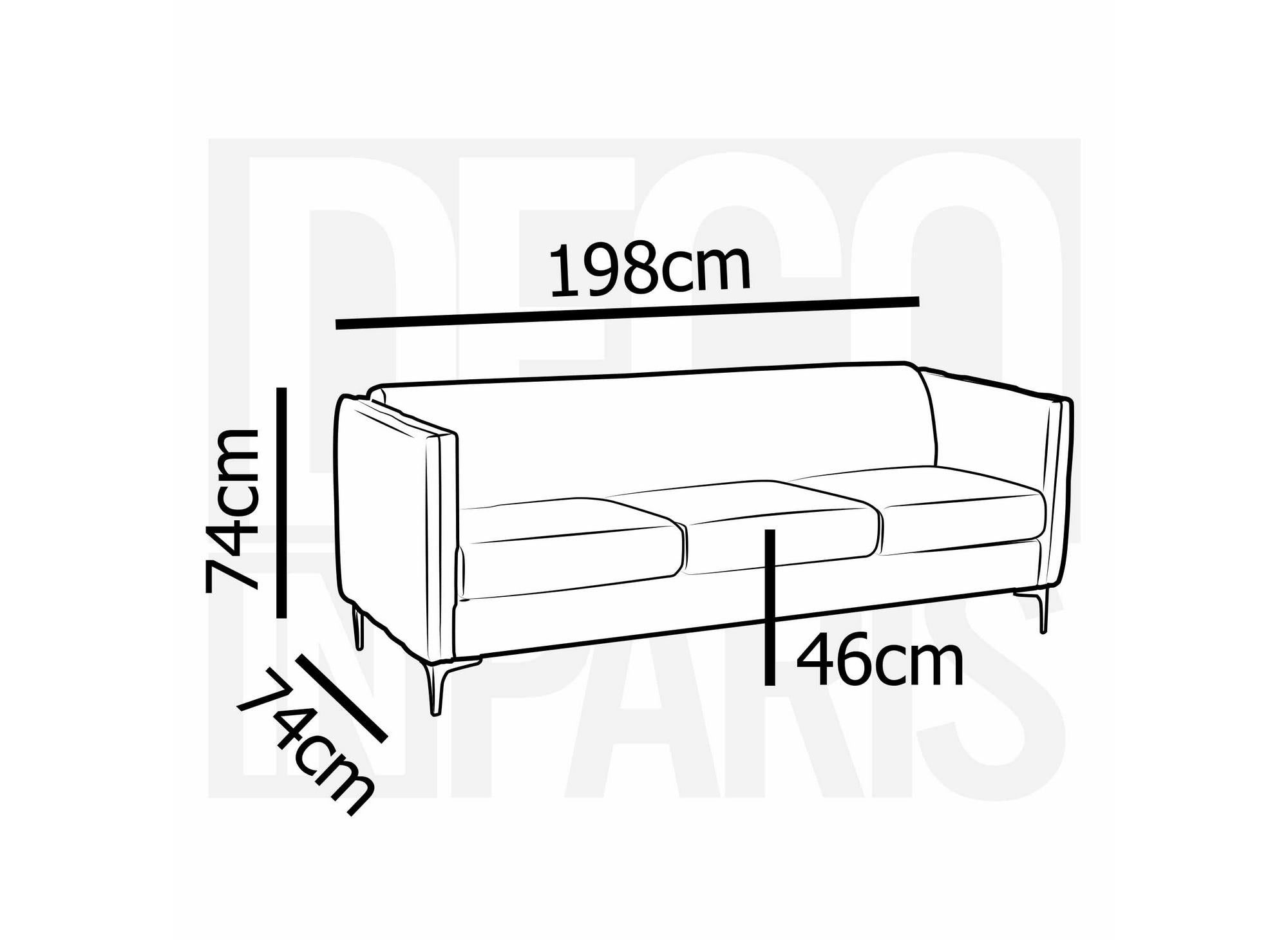 Canapé 3 places en velours gris CYNTHIA