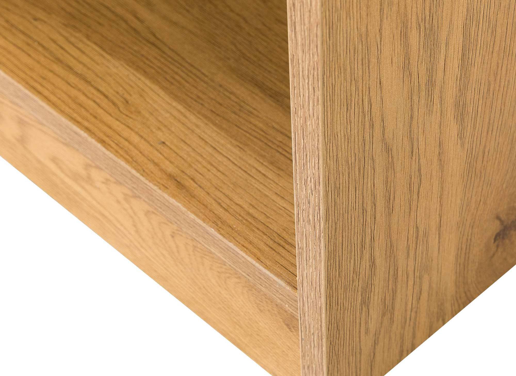 Bibliothèque design en bois noir et chêne 9 niches OFELIA