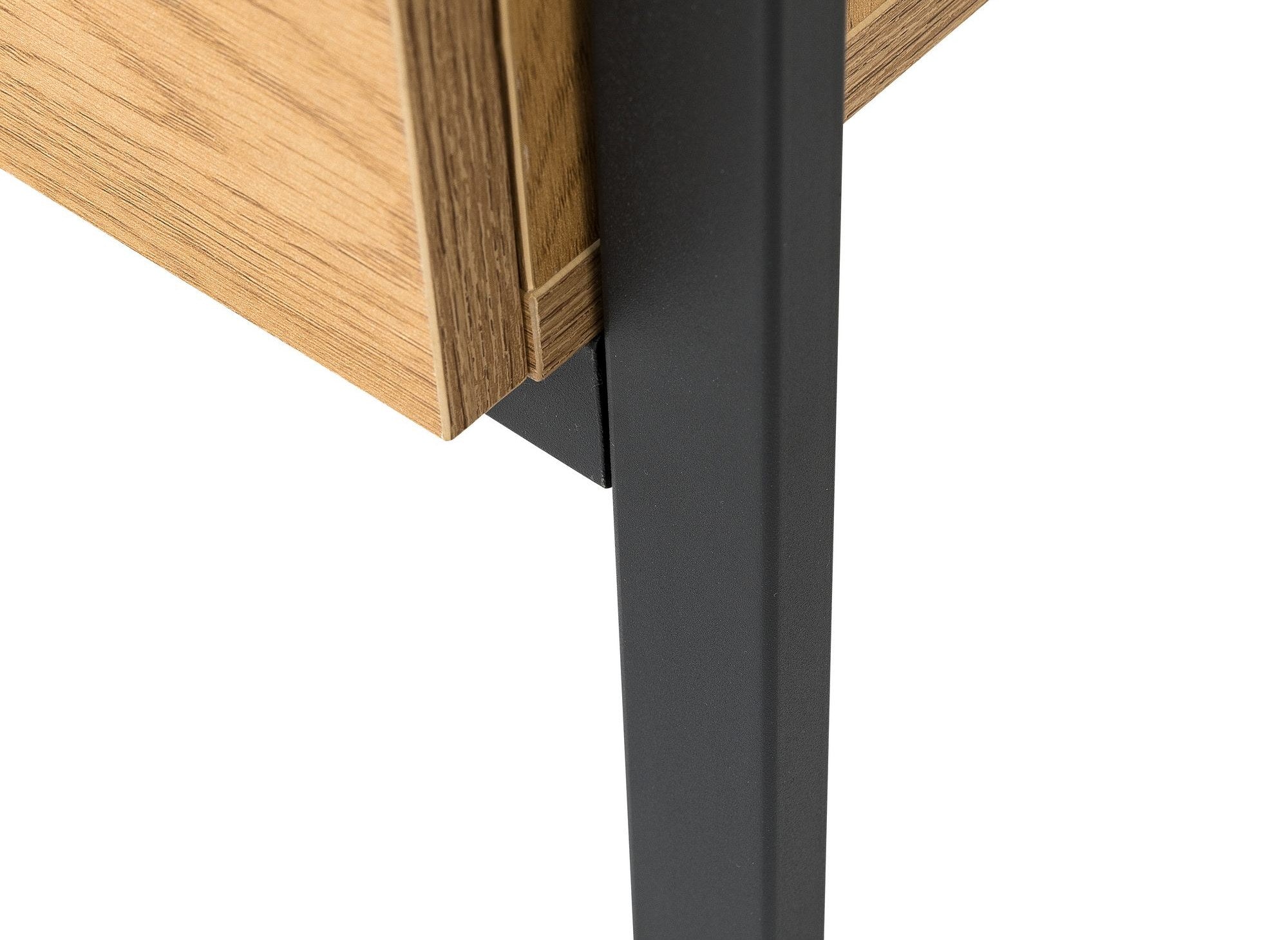 Meuble d'entrée avec armoire miroir et 2 tiroirs en bois et métal GLENN