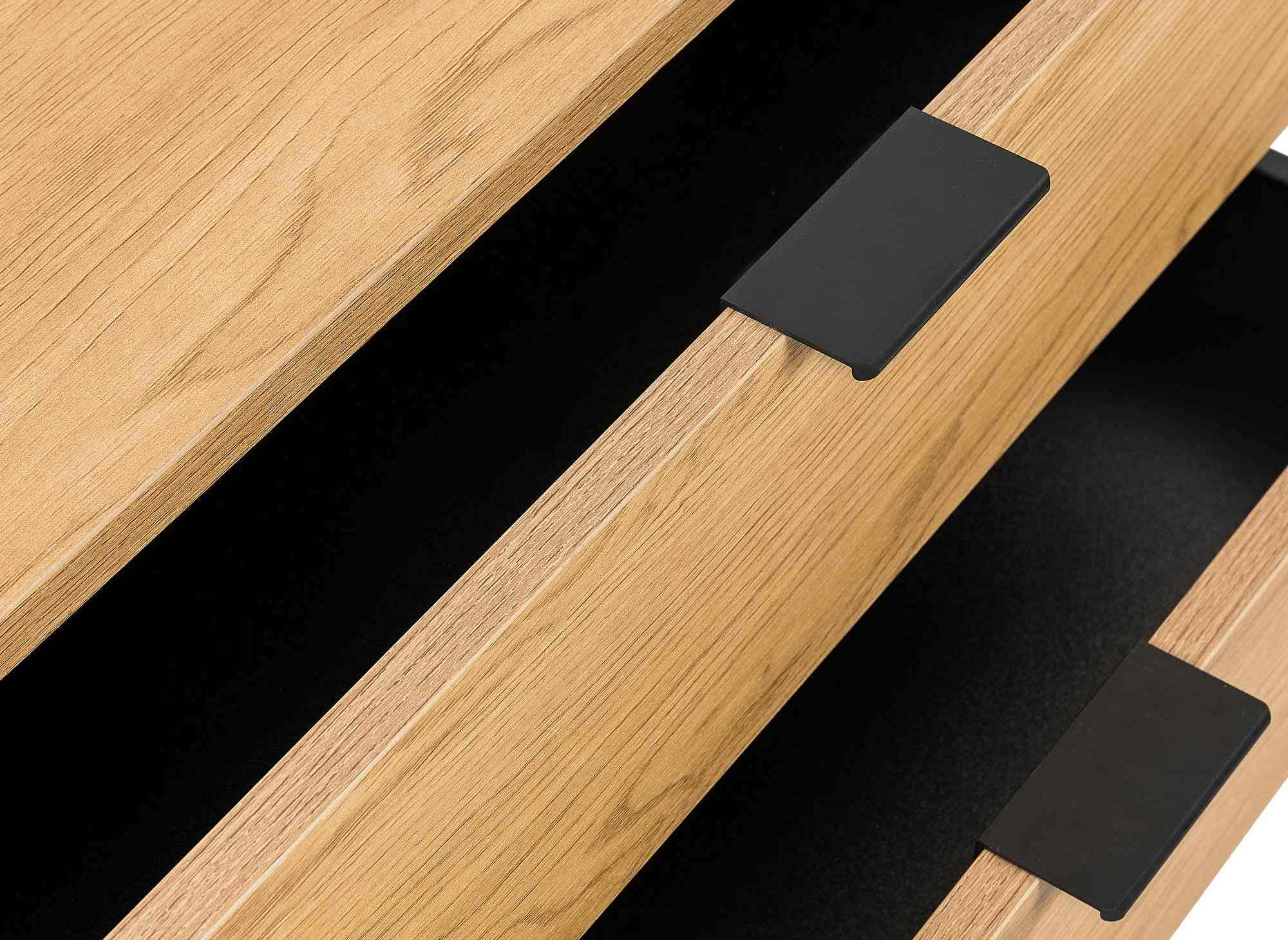 Meuble d'entrée avec armoire miroir et 2 tiroirs en bois et métal GLENN