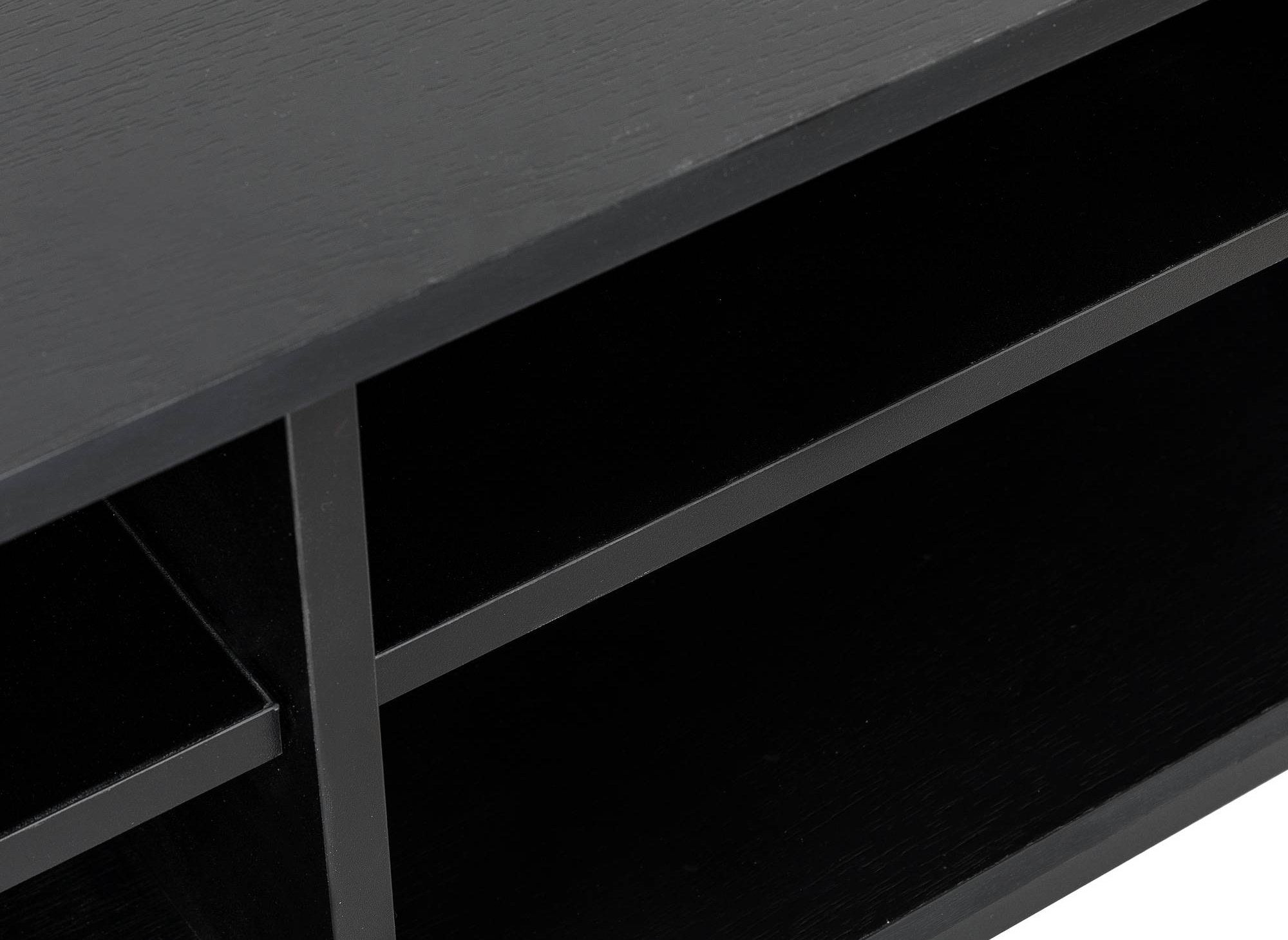 Meuble TV 2 tiroirs 1 porte en bois clair et métal noir TISSIA