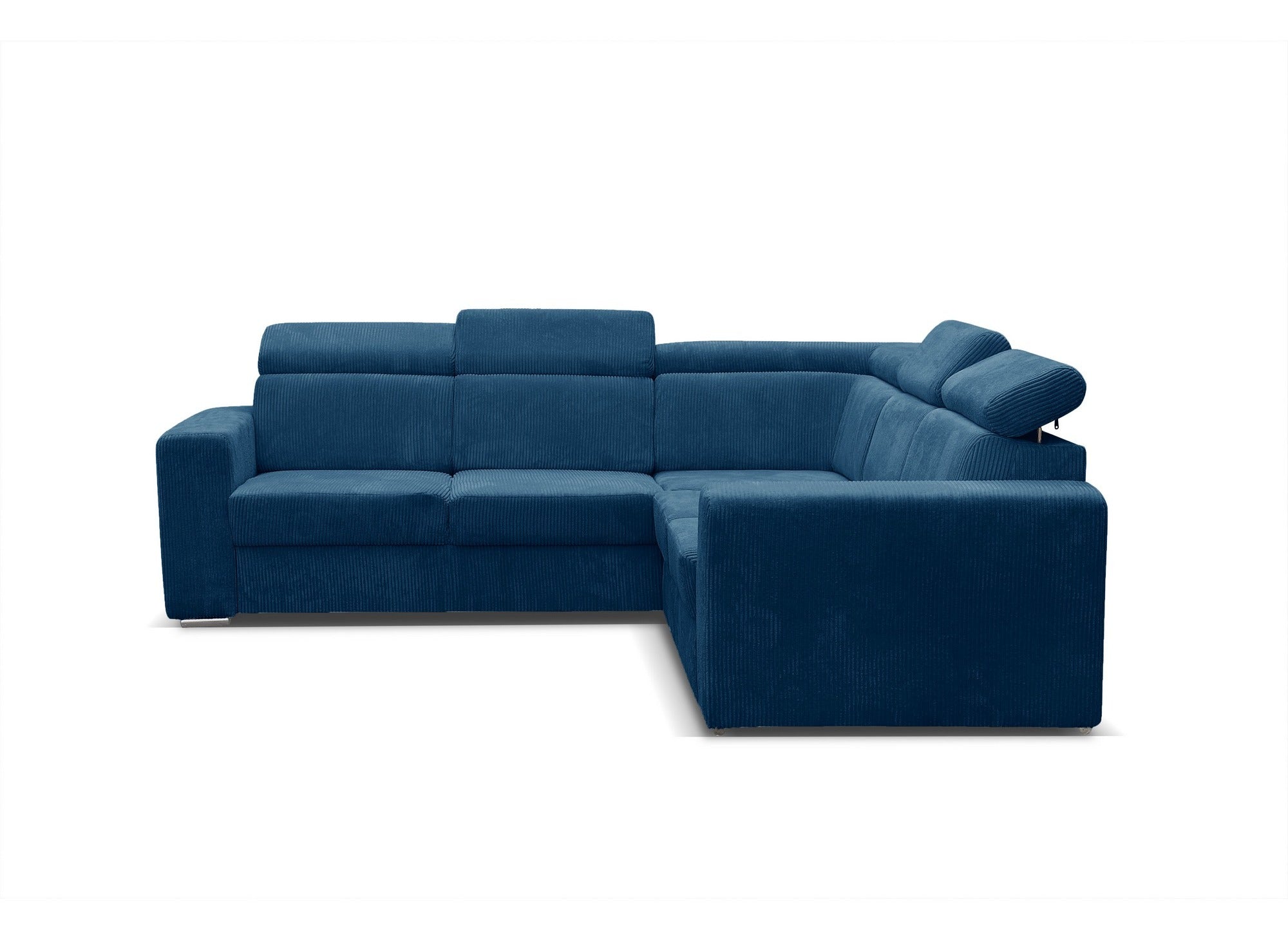 Canapé d'angle convertible et réversible en velours côtelé bleu MERYL