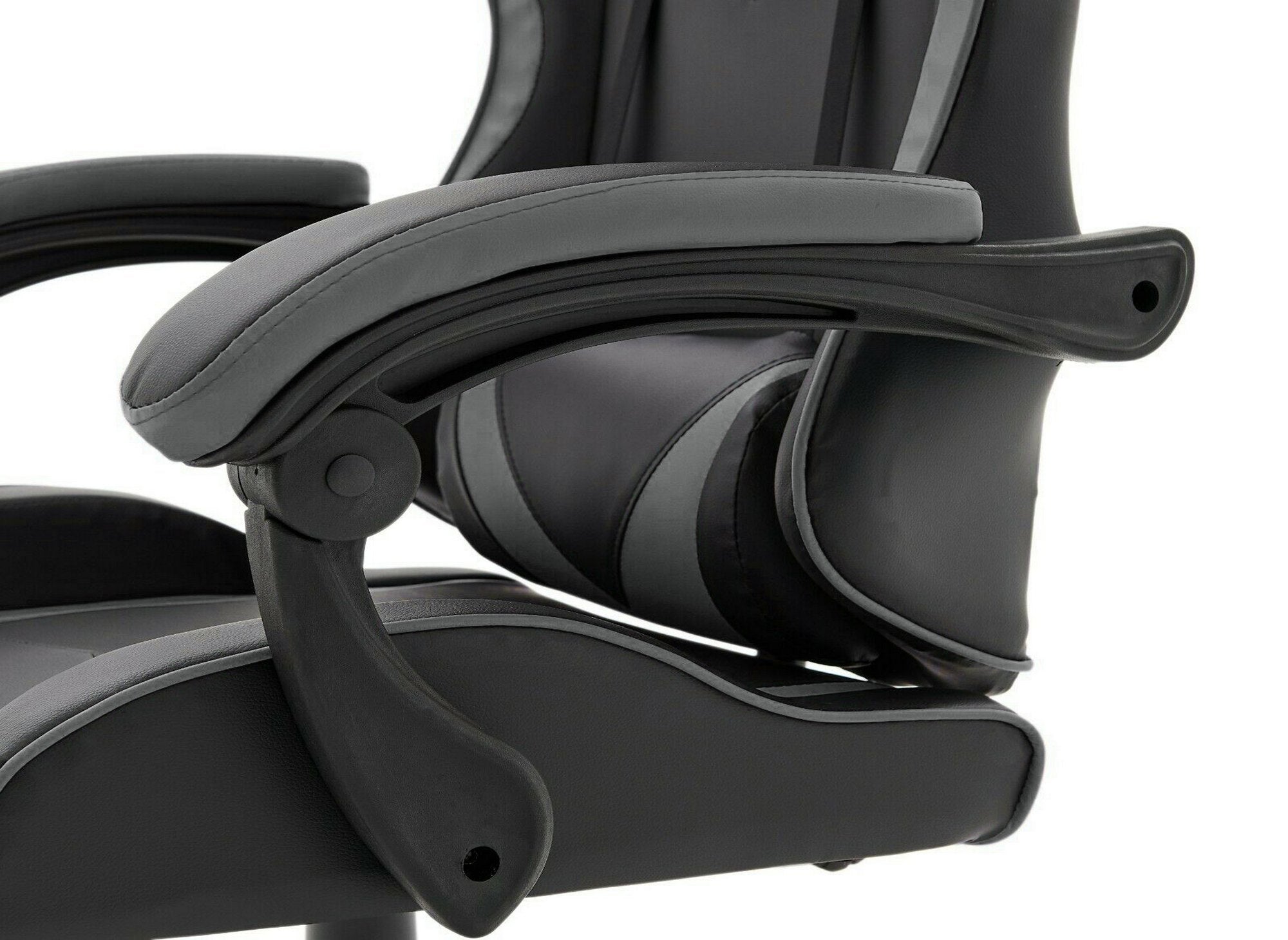 Fauteuil gaming en simili cuir noir et gris PIXEL